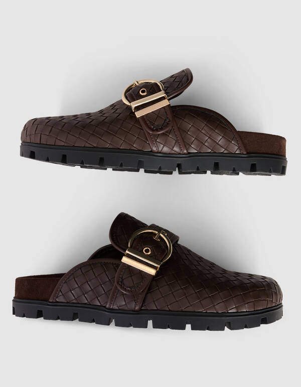 Braided Gesp Instappers Bruin SHOEBY SHOES