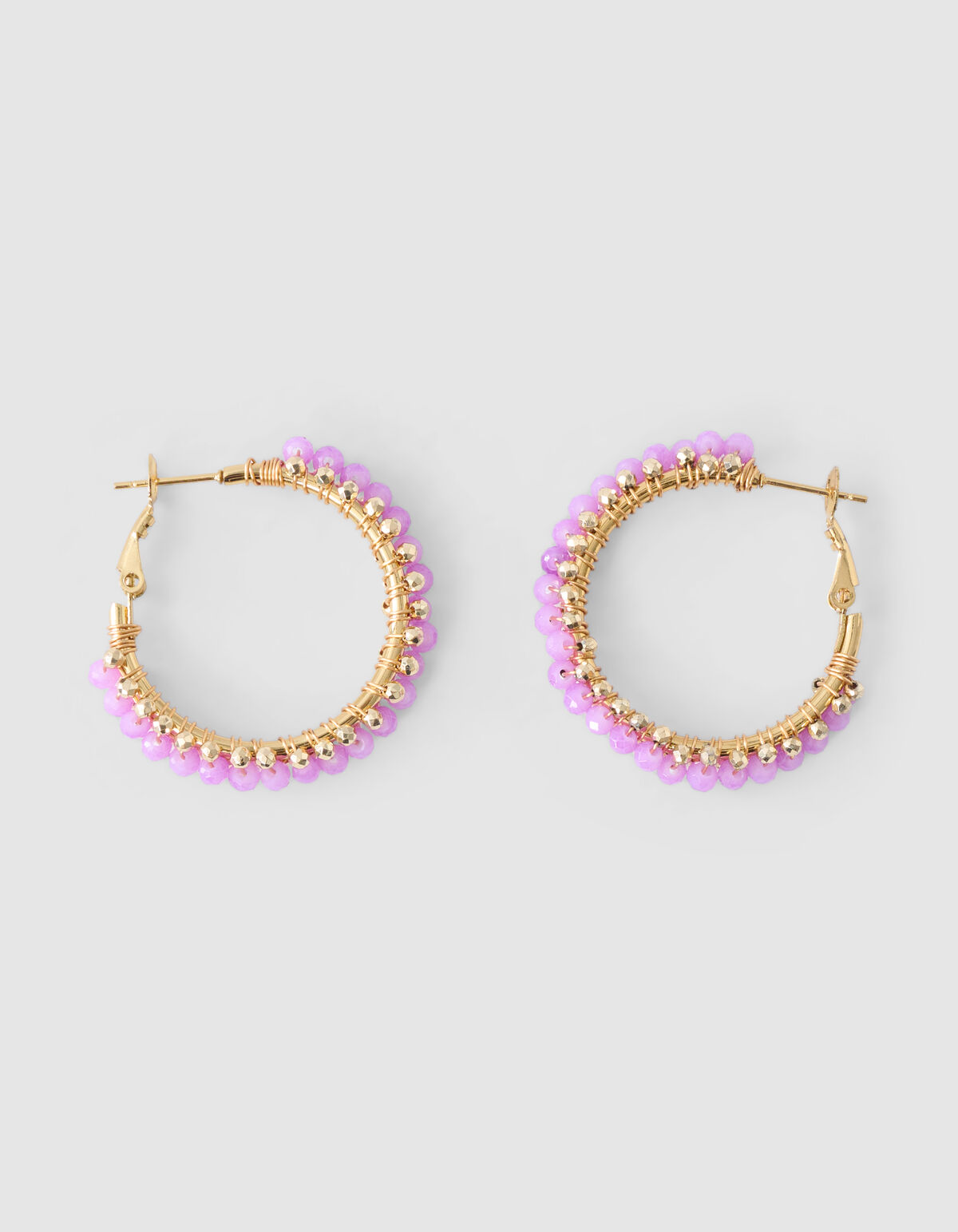 Beaded Hoop Oorbellen Roze SHOEBY ACCESSOIRES