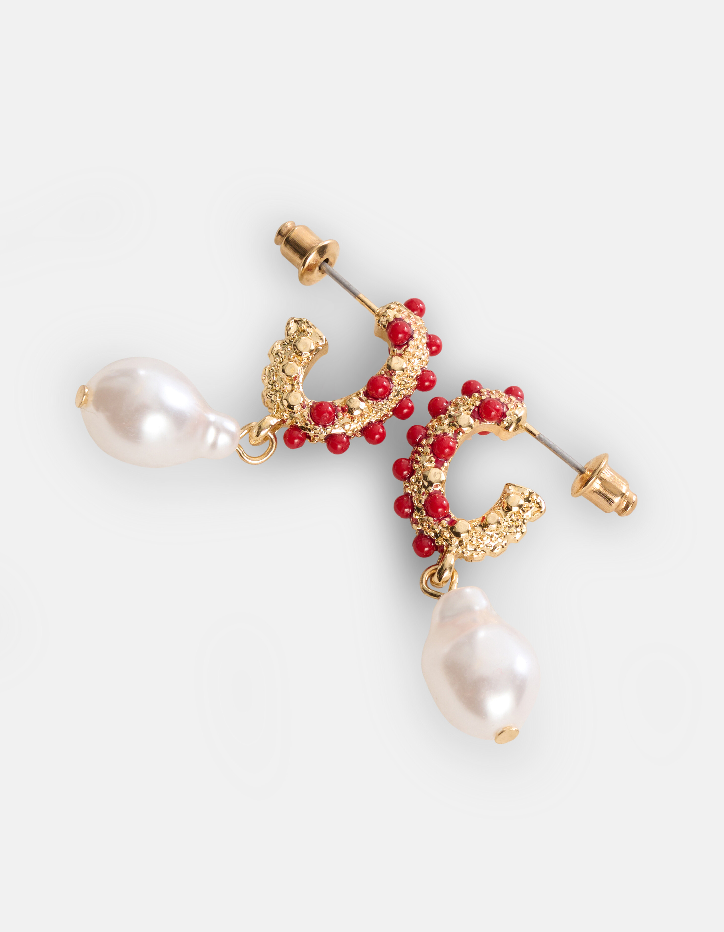 Beaded Parel Oorbellen Rood SHOEBY ACCESSOIRES