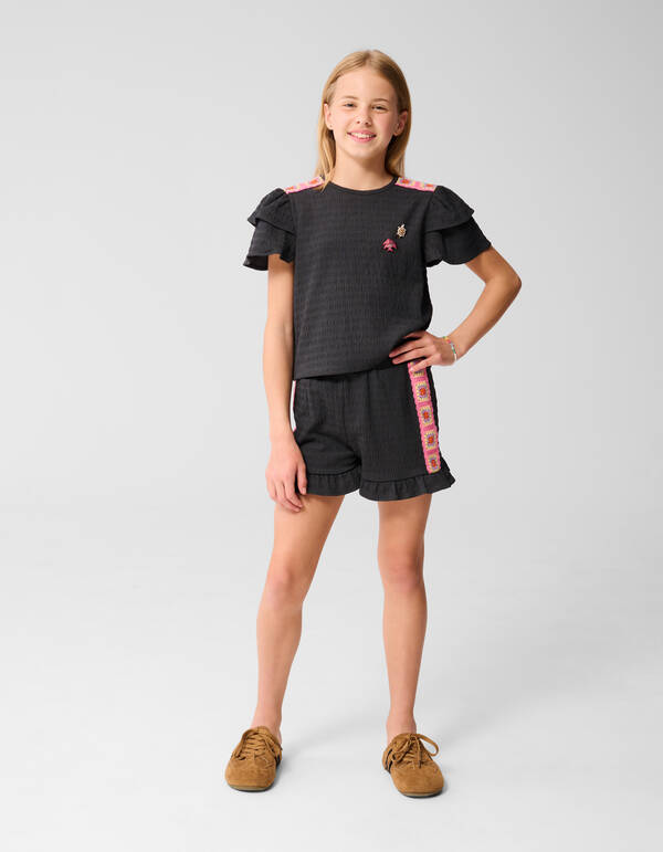 Crinkle Short Donkergrijs SHOEBY GIRLS