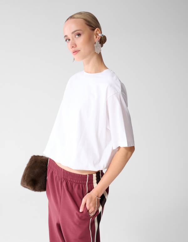 Oversized Balloon T-shirt Wit SHOEBY WOMEN