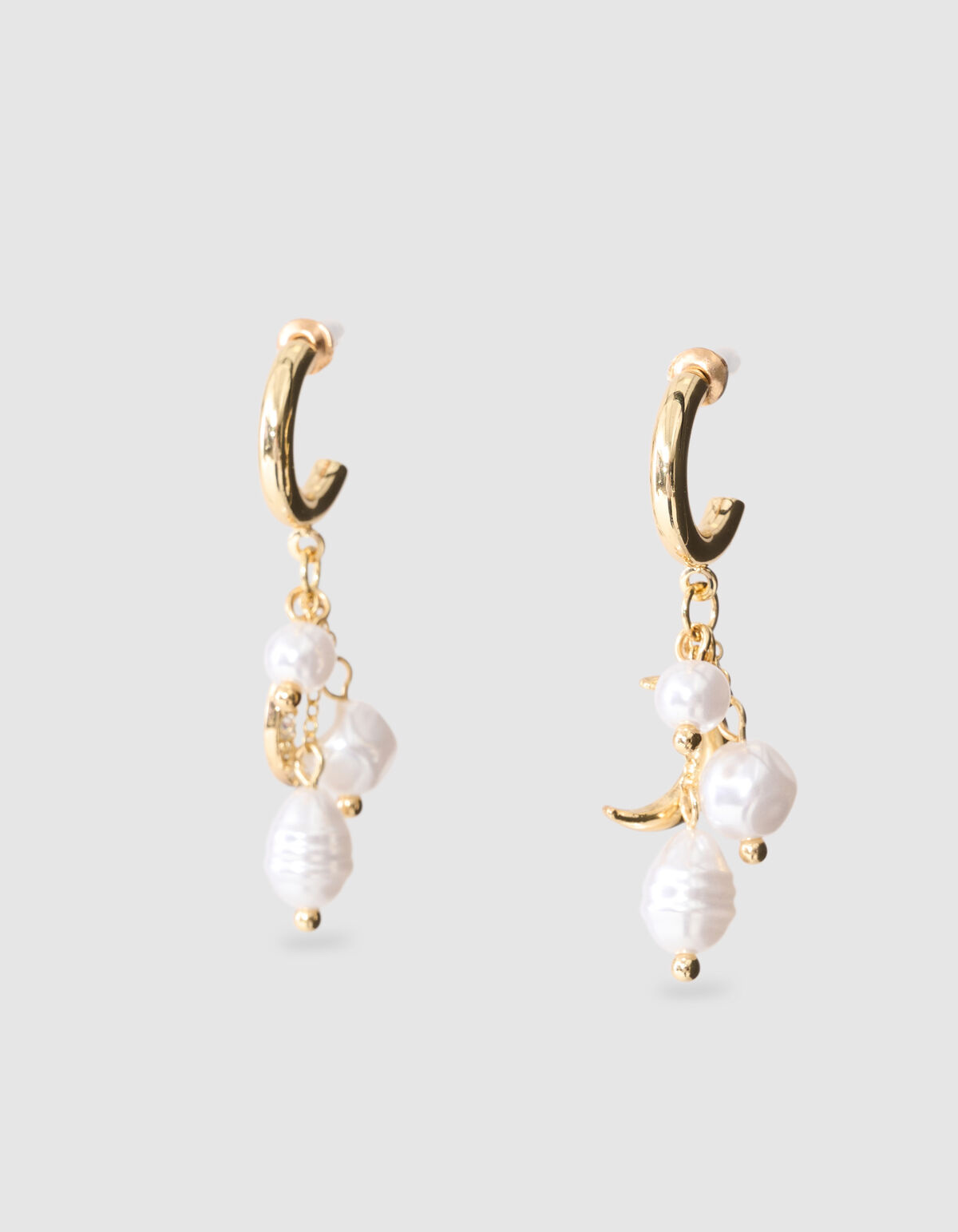 Parel/Maan Hoop Oorbellen Goud SHOEBY ACCESSOIRES