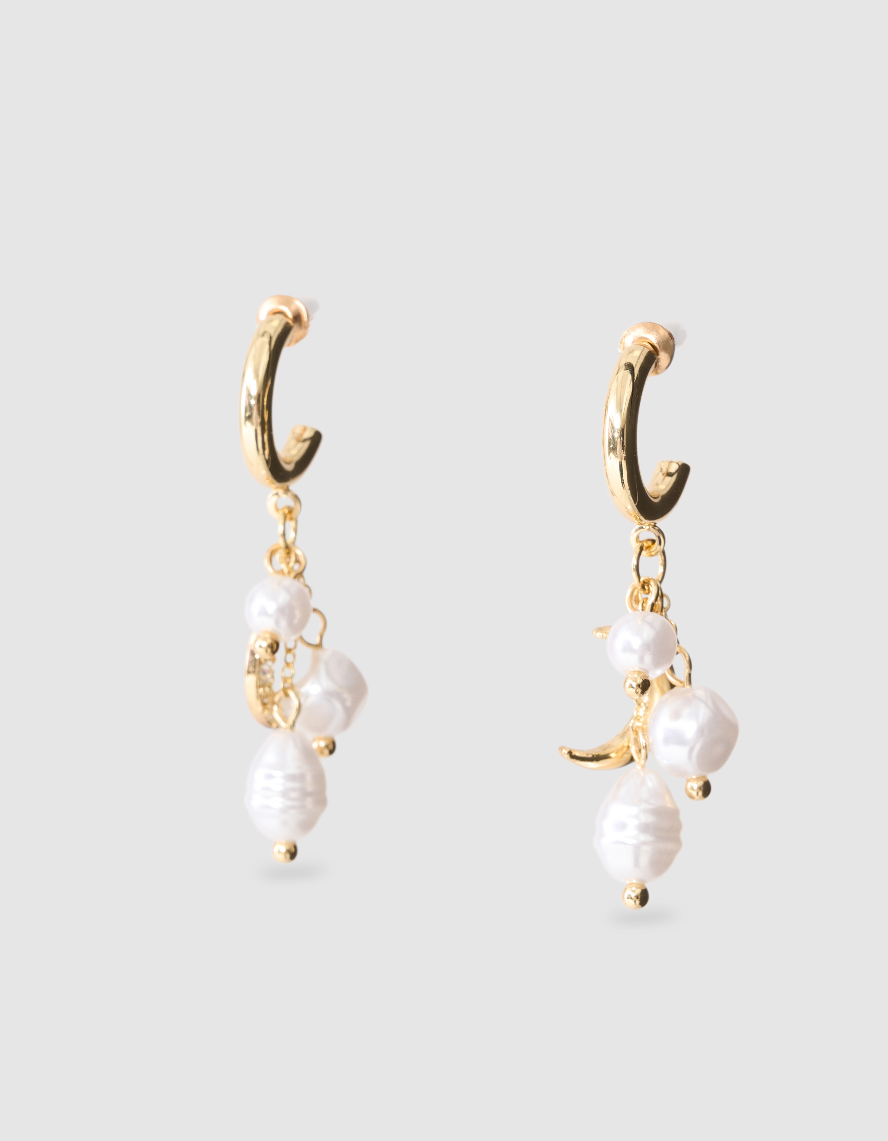 Parel/Maan Hoop Oorbellen Goud SHOEBY ACCESSOIRES