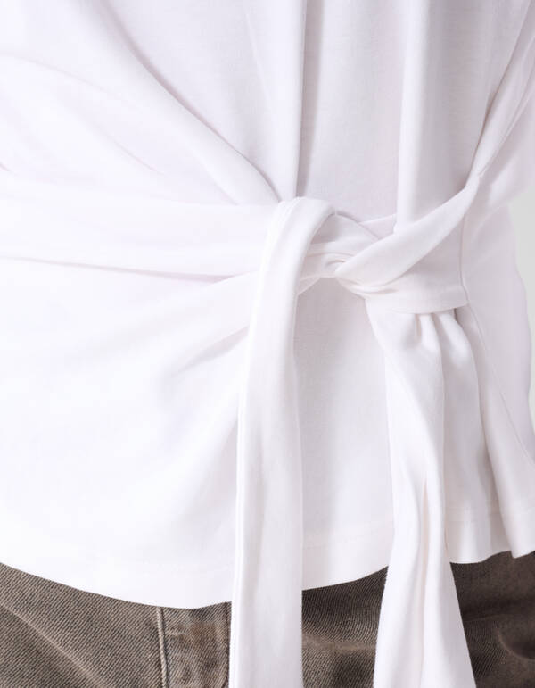 Knotted Longsleeve T-shirt Wit SHOEBY WOMEN