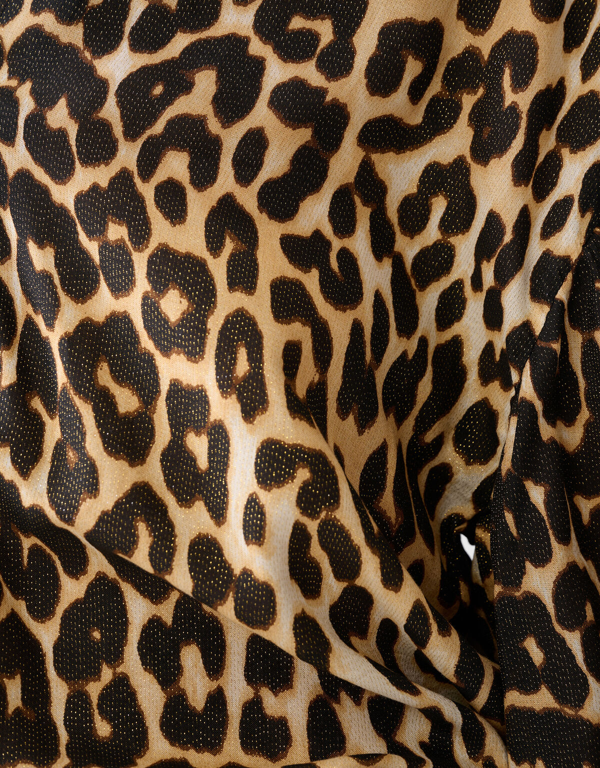 Oversized Leopard Shine Blouse Bruin SHOEBY WOMEN