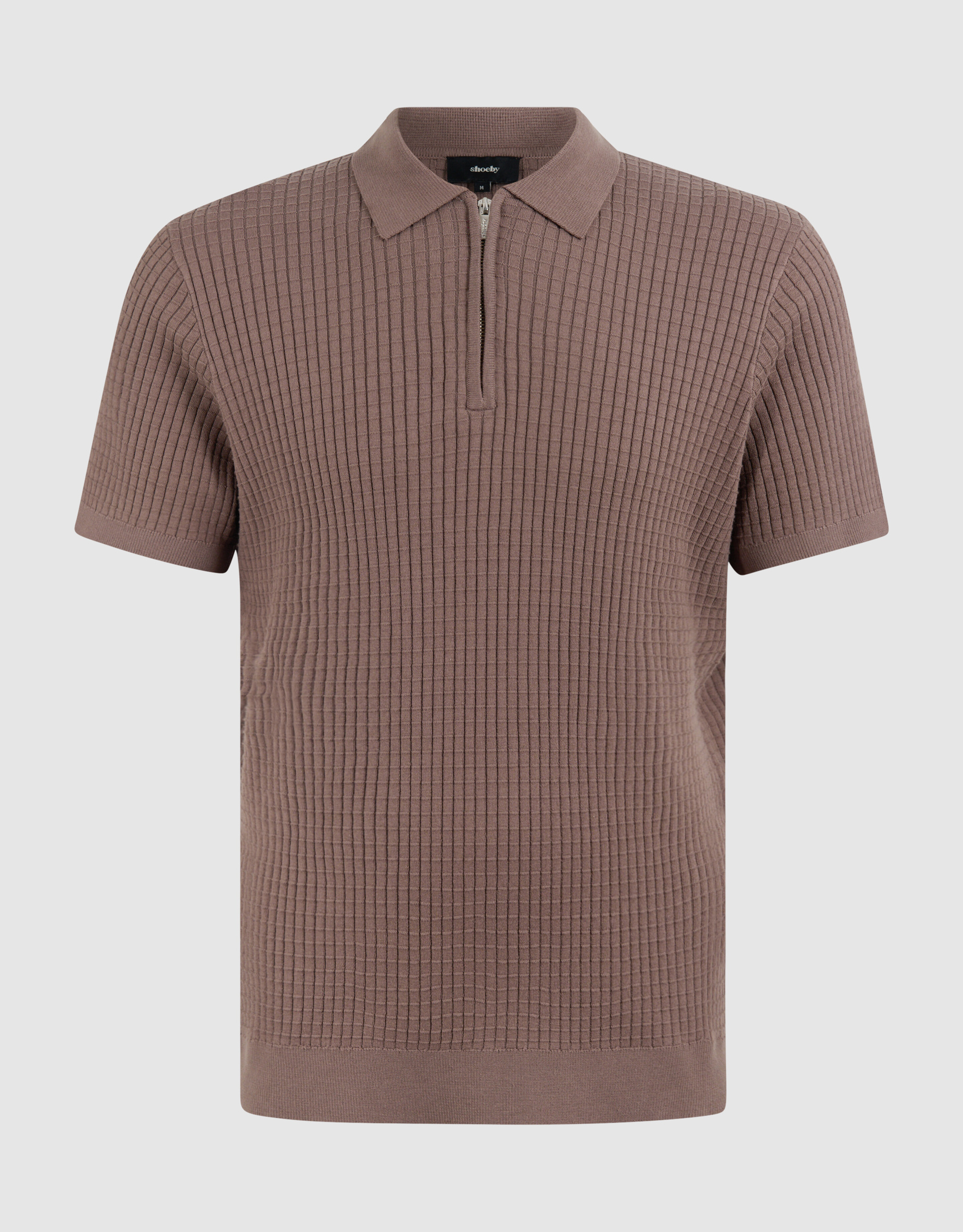 Half Zip Polo Lichtbruin SHOEBY MEN