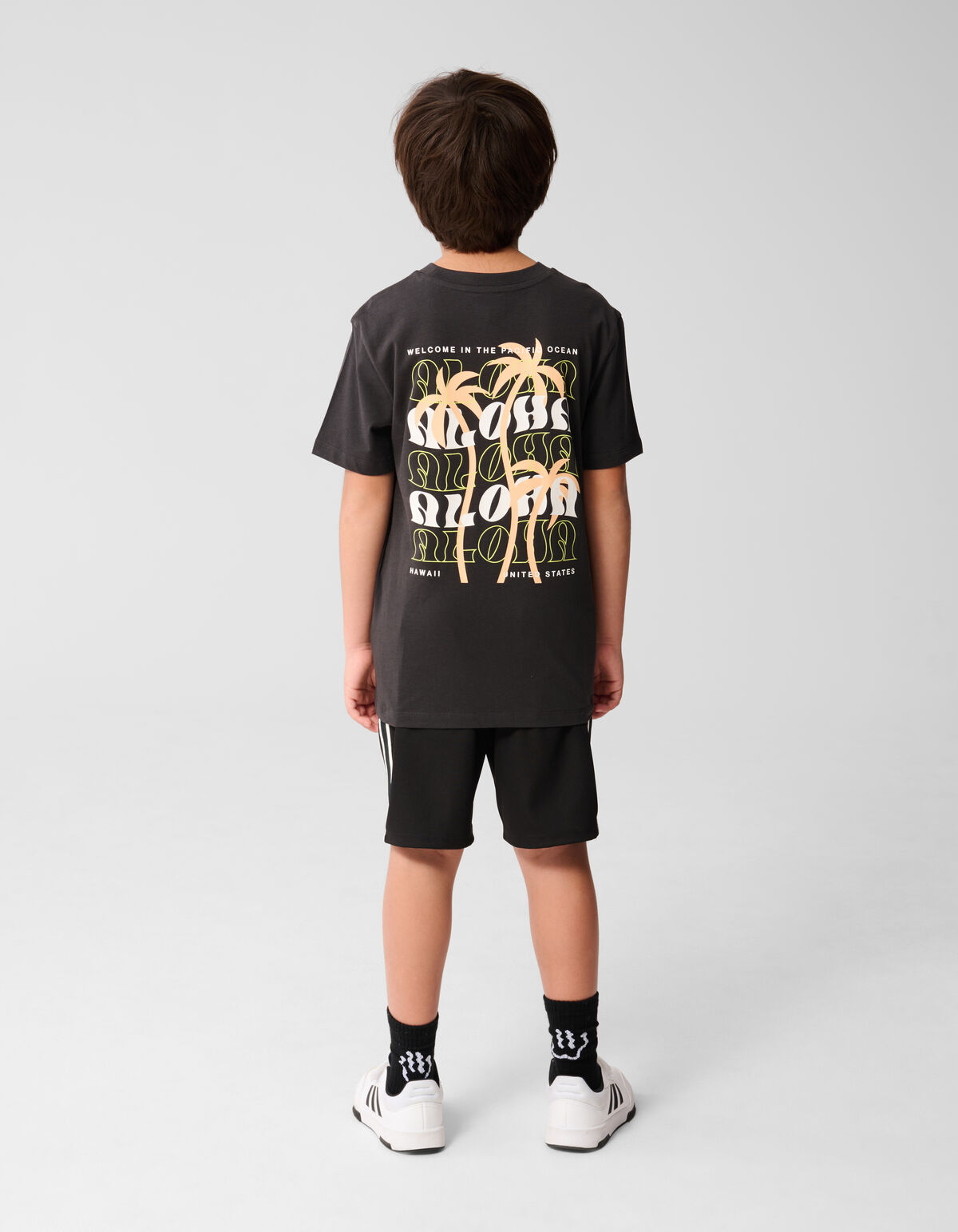 Aloha Artwork T-shirt Donkergrijs SHOEBY BOYS