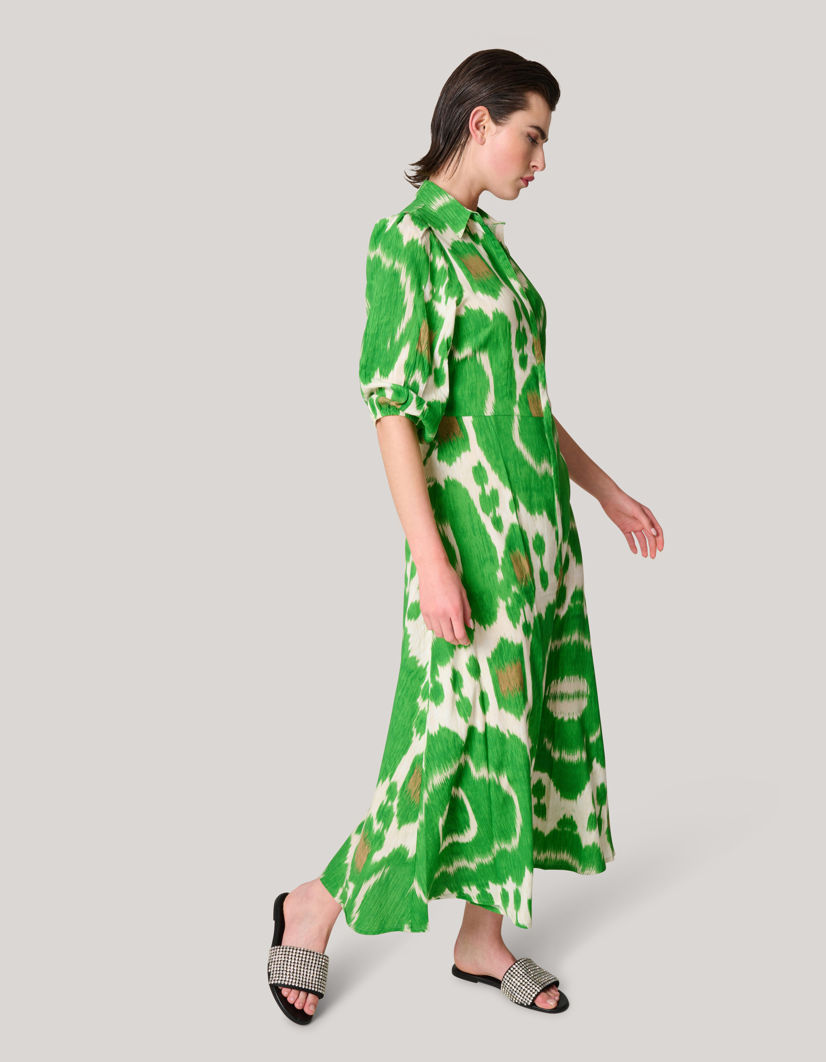 Printed Maxi Jurk Groen SHOEBY WOMEN