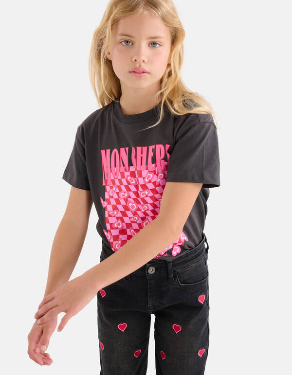 Artwork T-shirt Donkergrijs SHOEBY GIRLS