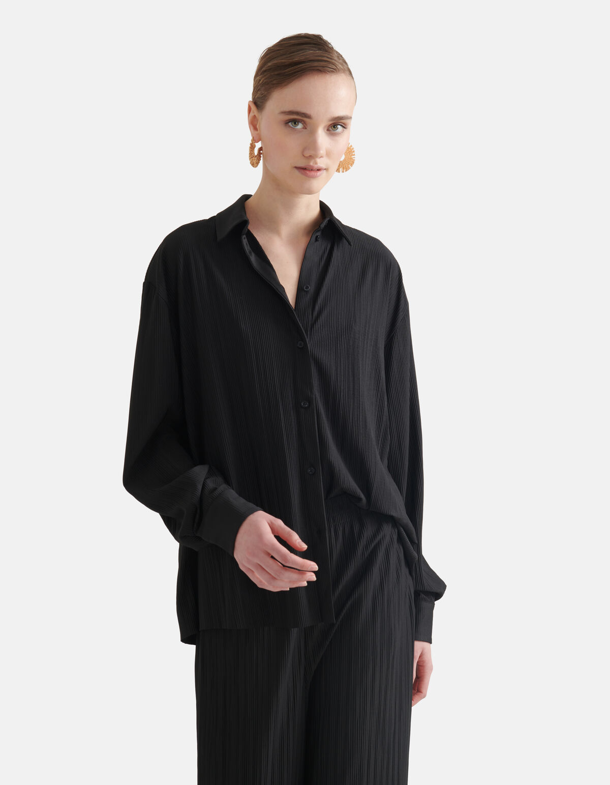 Crinkle Blouse Zwart SHOEBY WOMEN