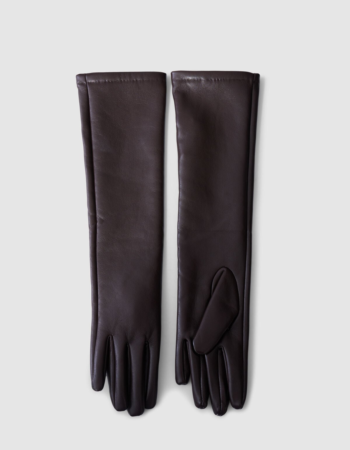 Lange Vegan Leren Handschoenen Donkerbruin SHOEBY ACCESSOIRES