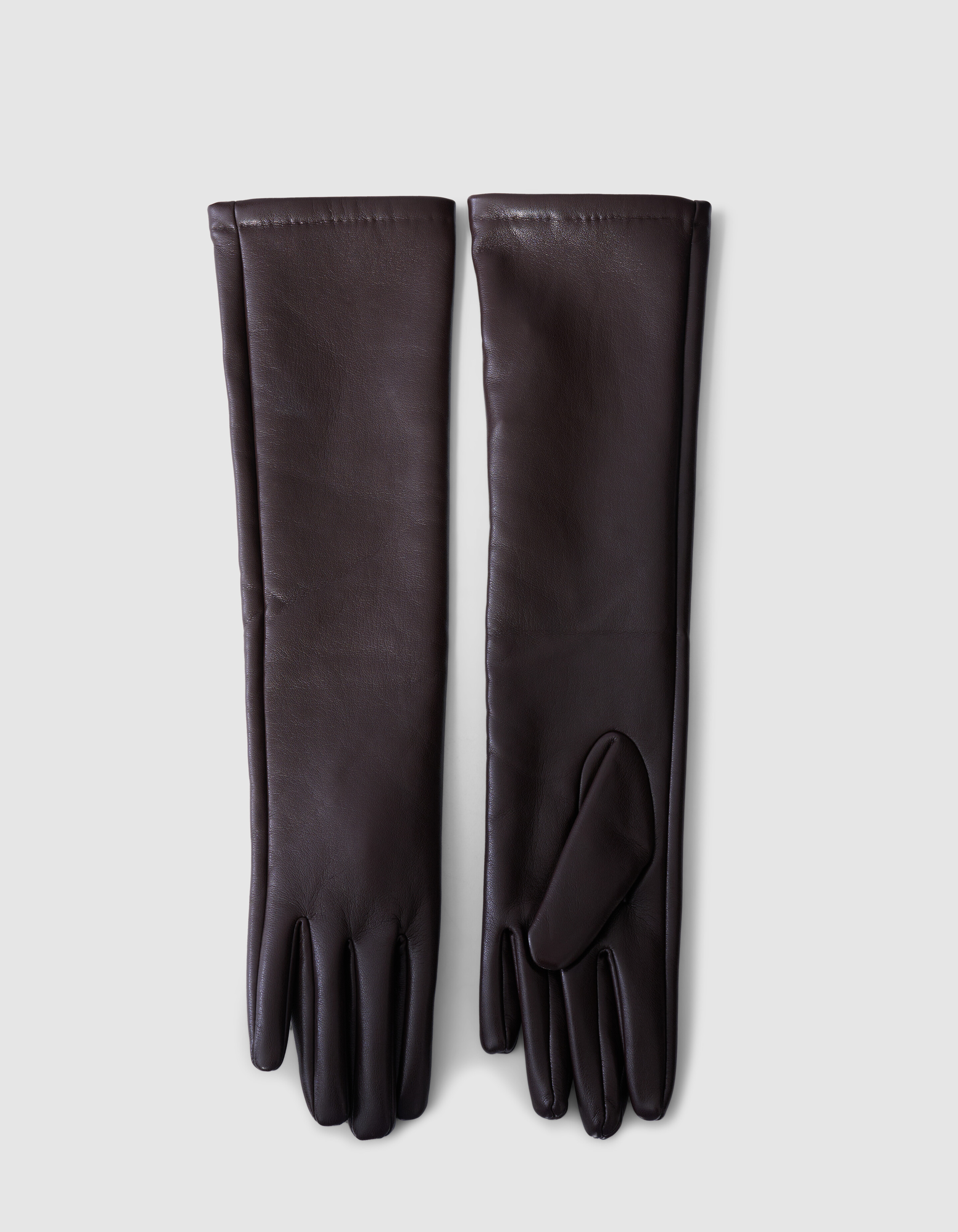 Lange Vegan Leren Handschoenen Donkerbruin SHOEBY ACCESSOIRES