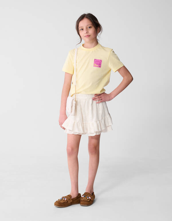 Poststamp Artwork T-shirt Lichtgeel SHOEBY GIRLS