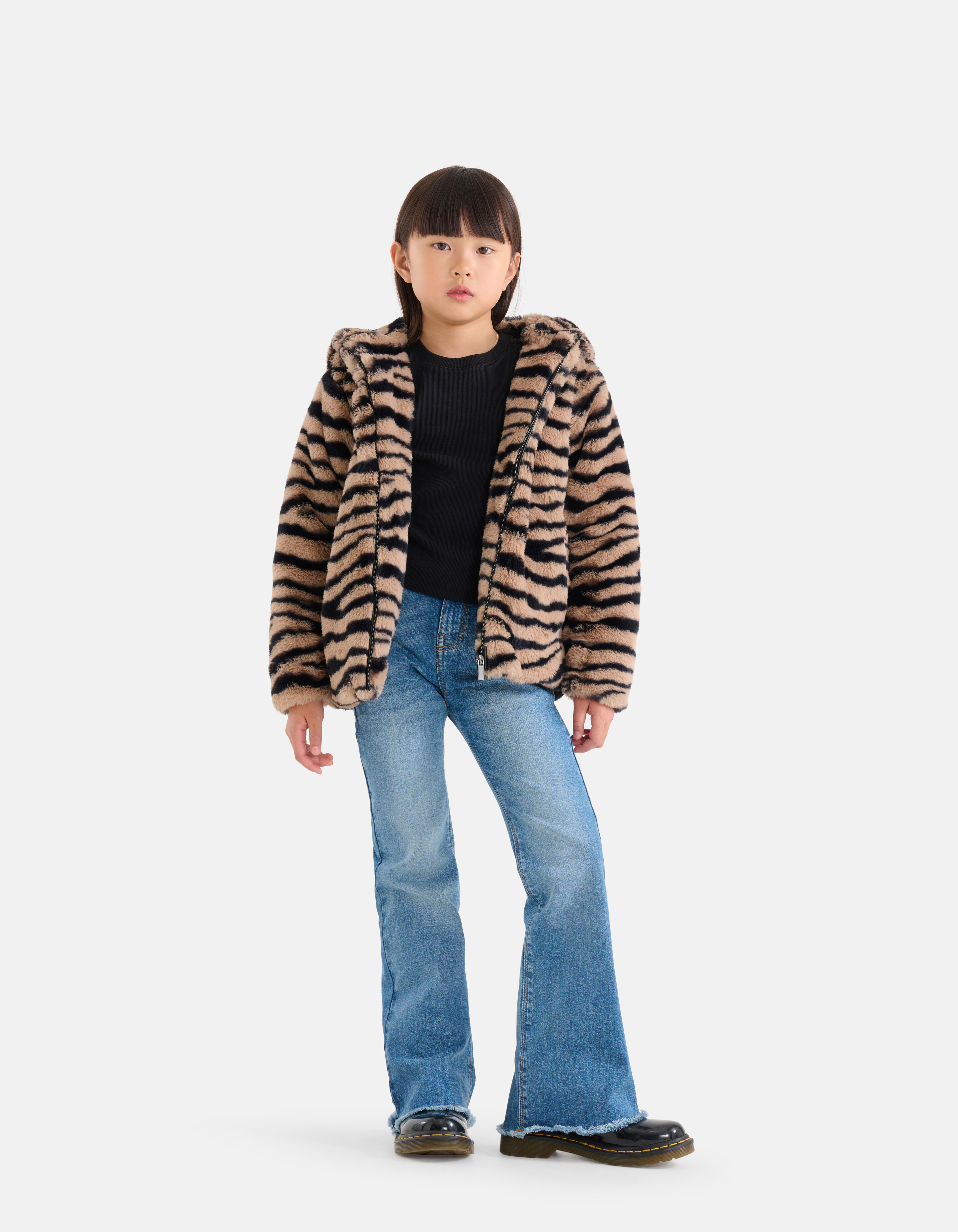 Printed Faux Fur Jas Bruin SHOEBY GIRLS