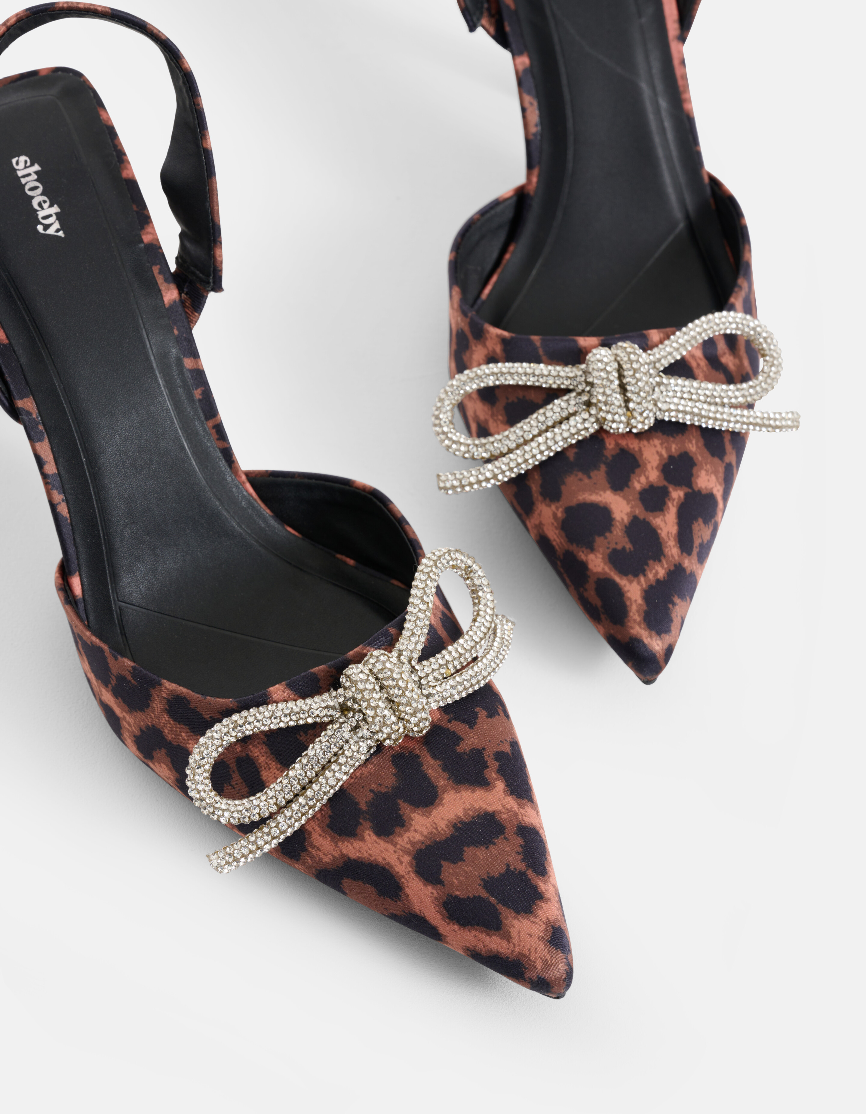 Leopard Strass Strik Hakken Bruin SHOEBY SHOES