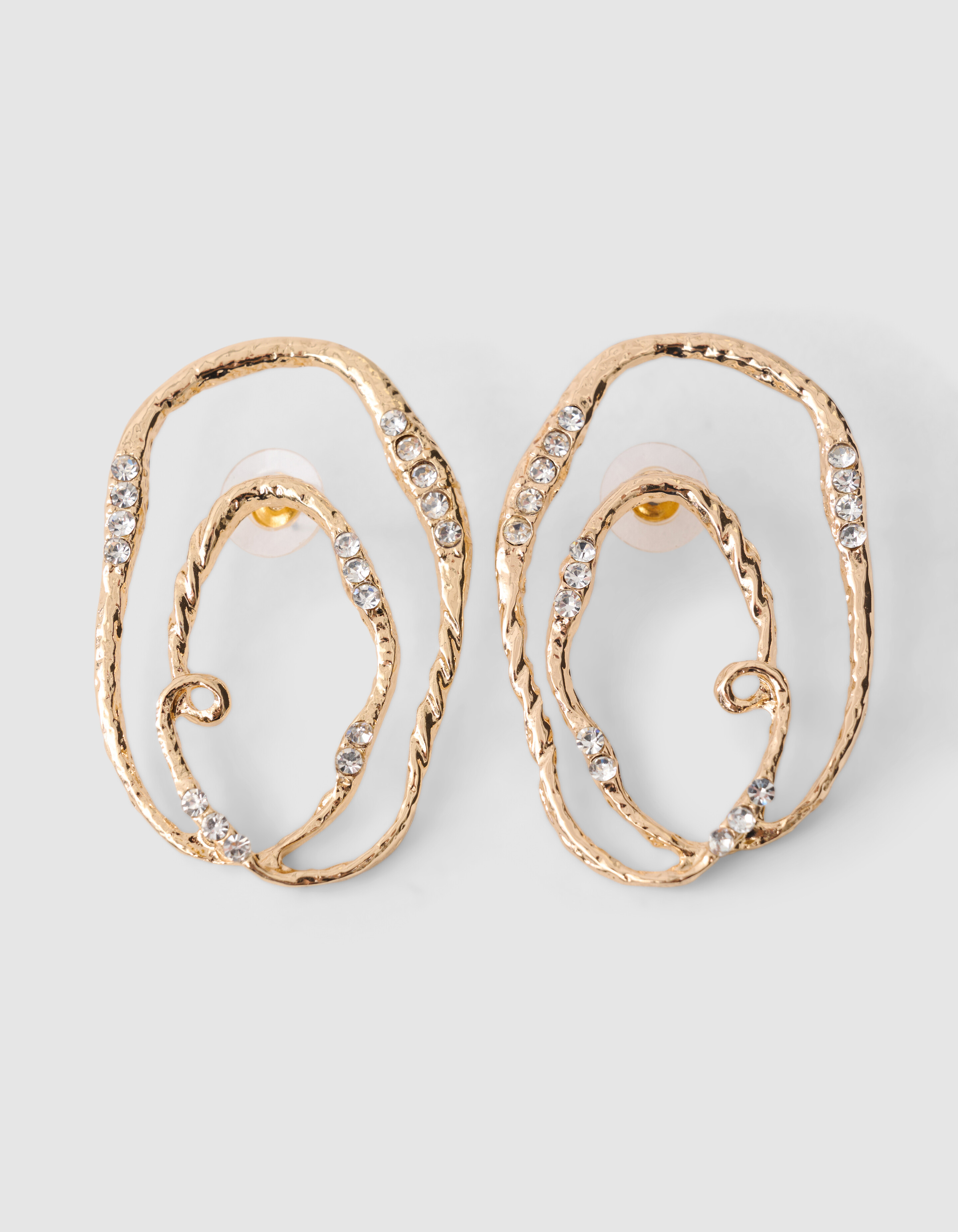 Round Strass Oorbellen Goud SHOEBY ACCESSOIRES