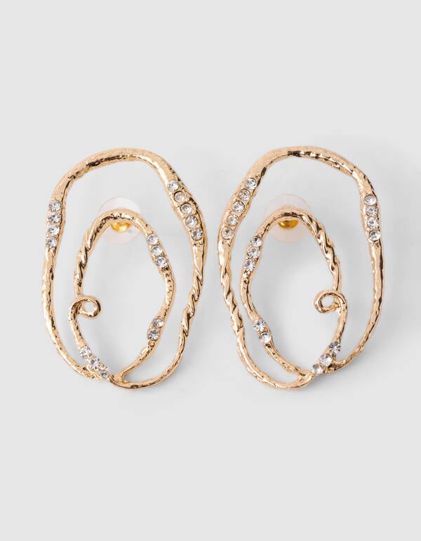 Round Strass Oorbellen Goud SHOEBY ACCESSOIRES