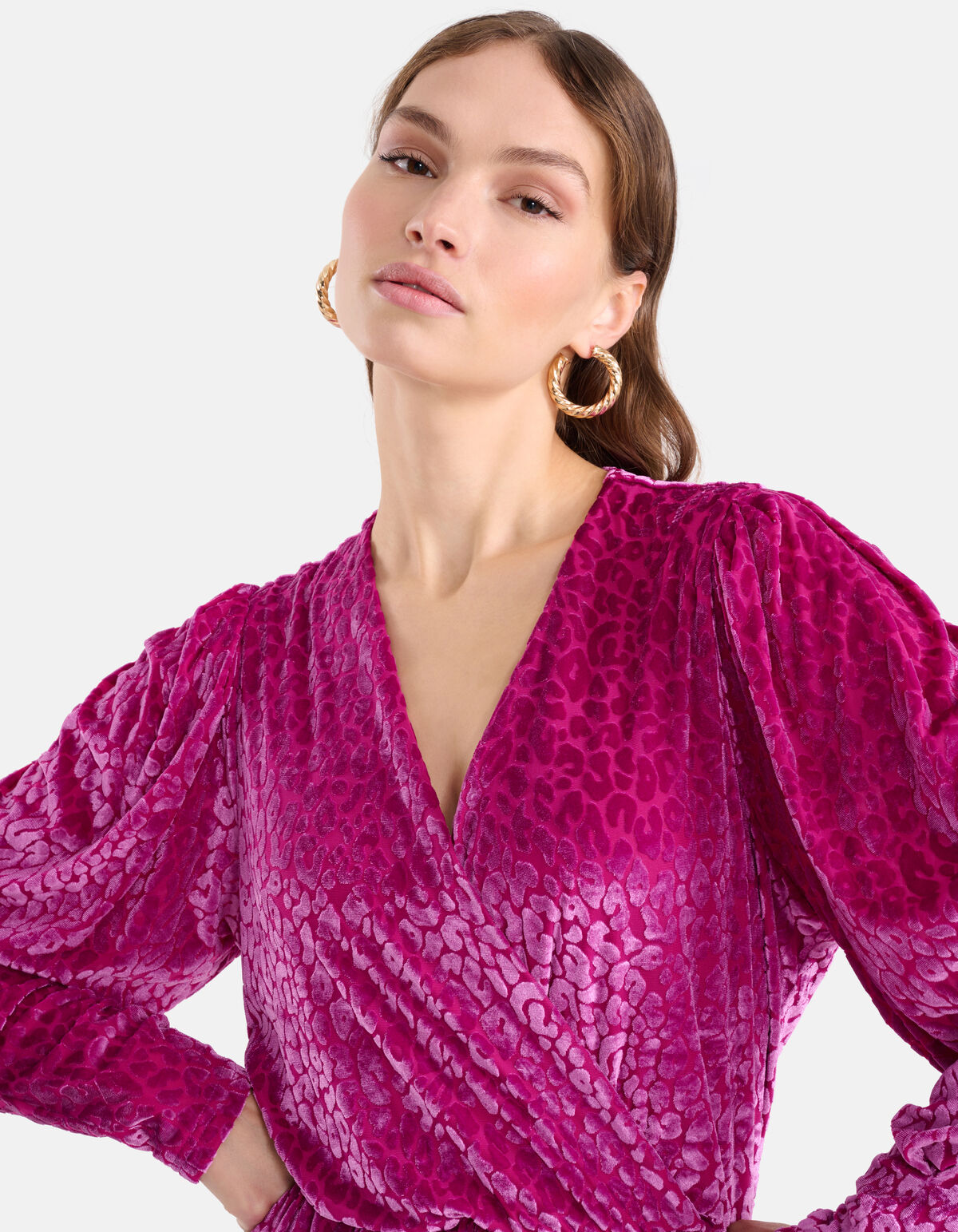 Velvet Mesh Jurk Paars SHOEBY WOMEN