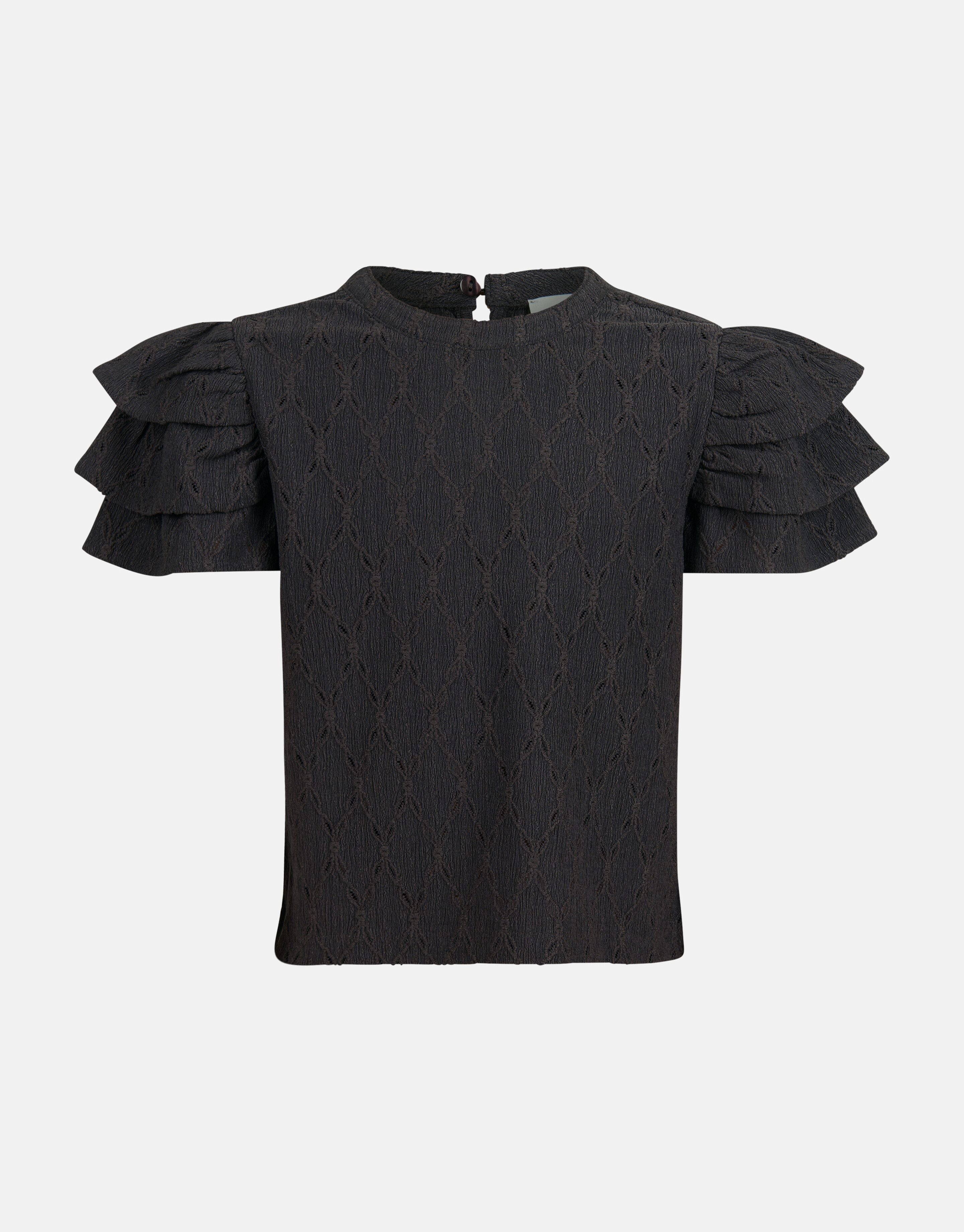 Ajour Ruffle Top Zwart SHOEBY GIRLS