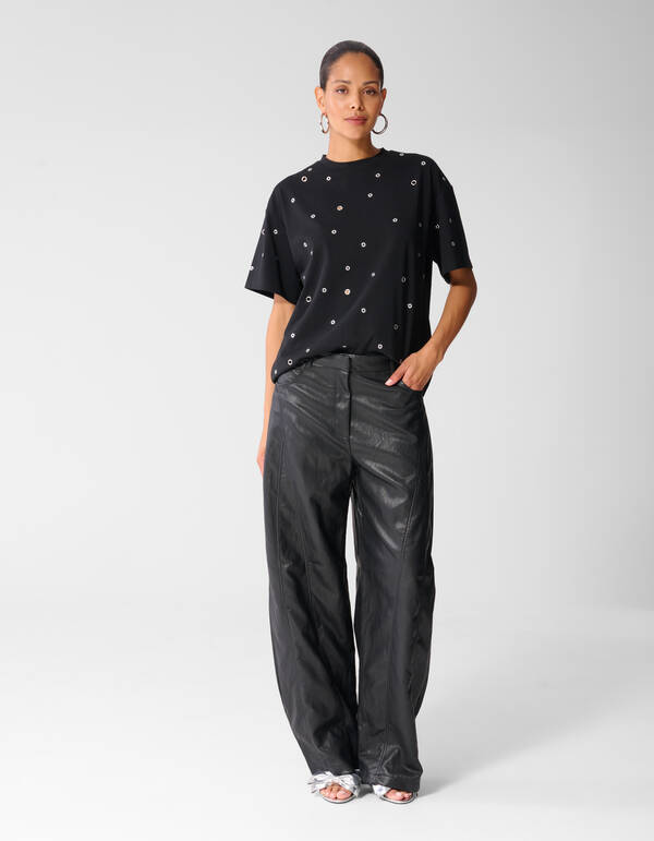 Eyelet T-shirt Zwart SHOEBY WOMEN