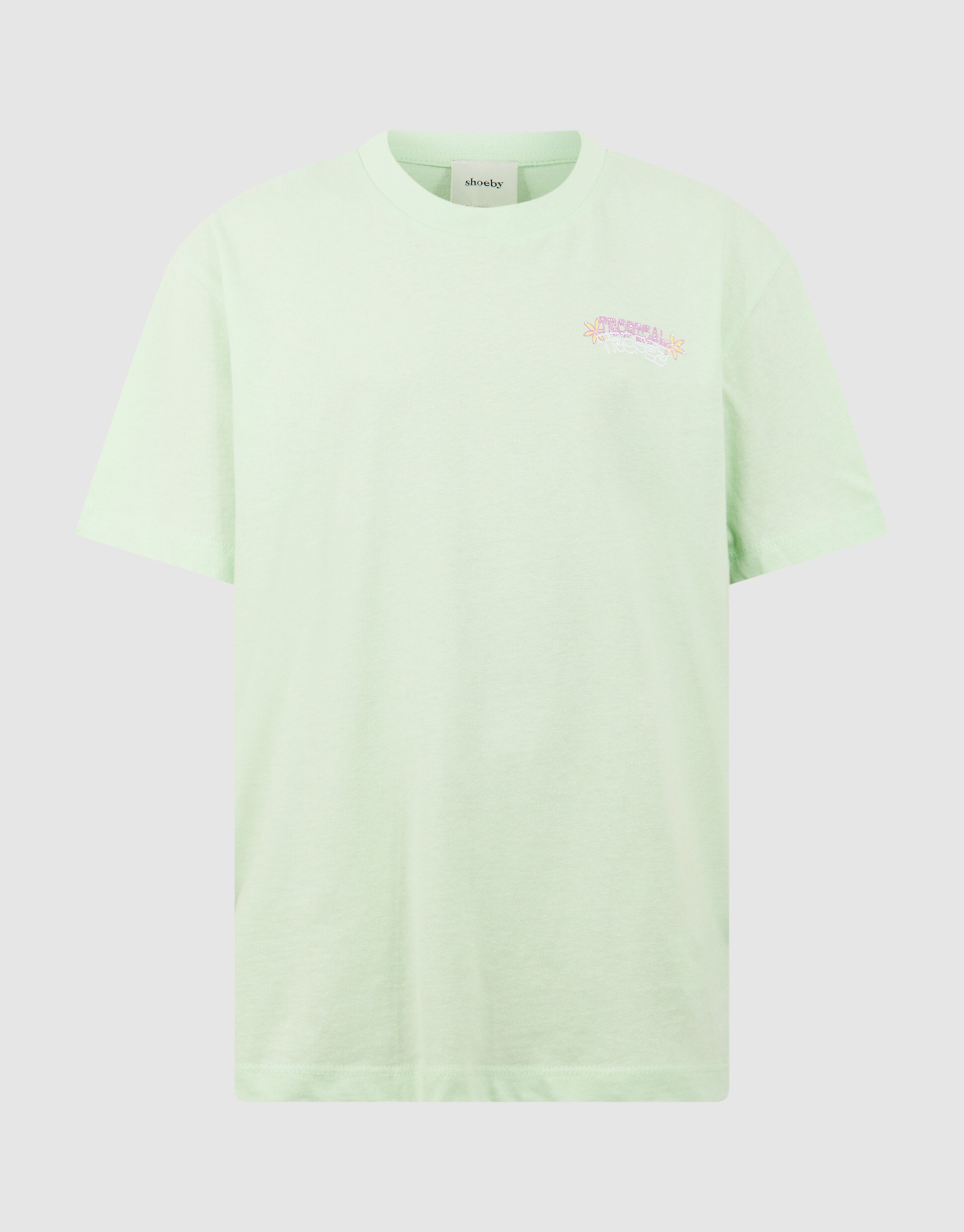 Tropical Artwork T-shirt Lichtgroen SHOEBY GIRLS