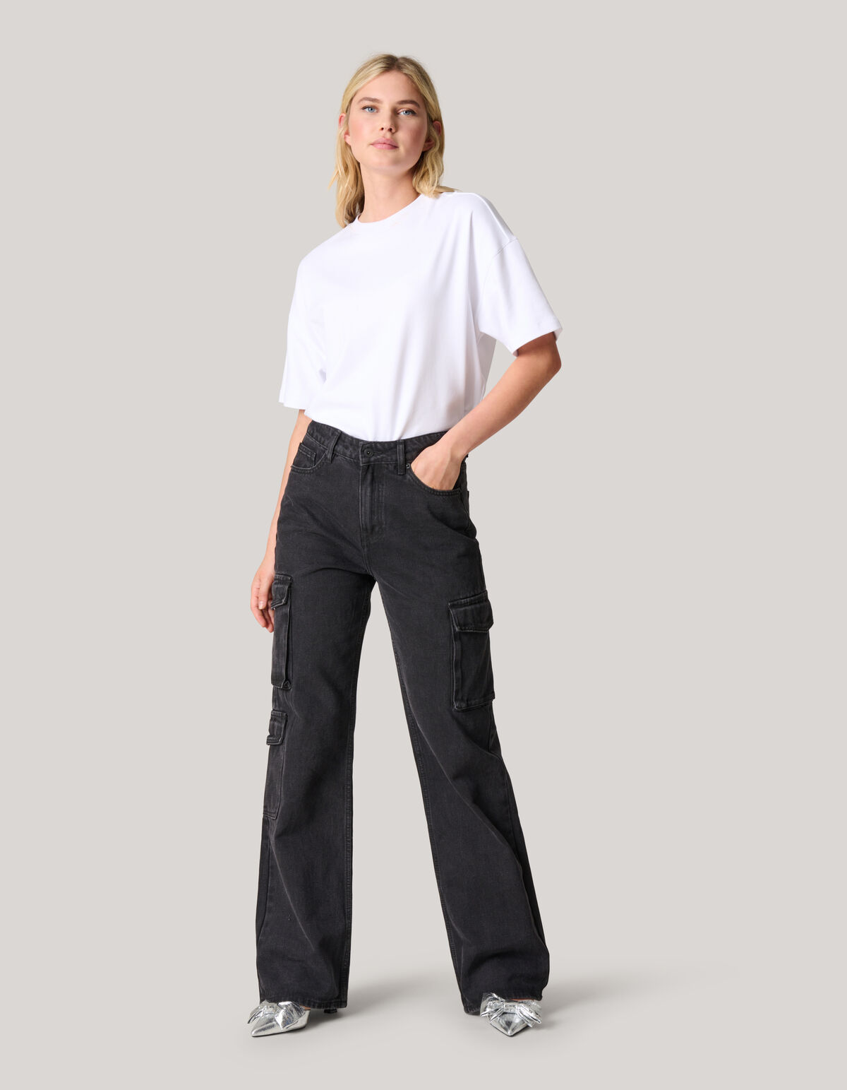 Cargo Loose Fit Jeans Zwart SHOEBY WOMEN