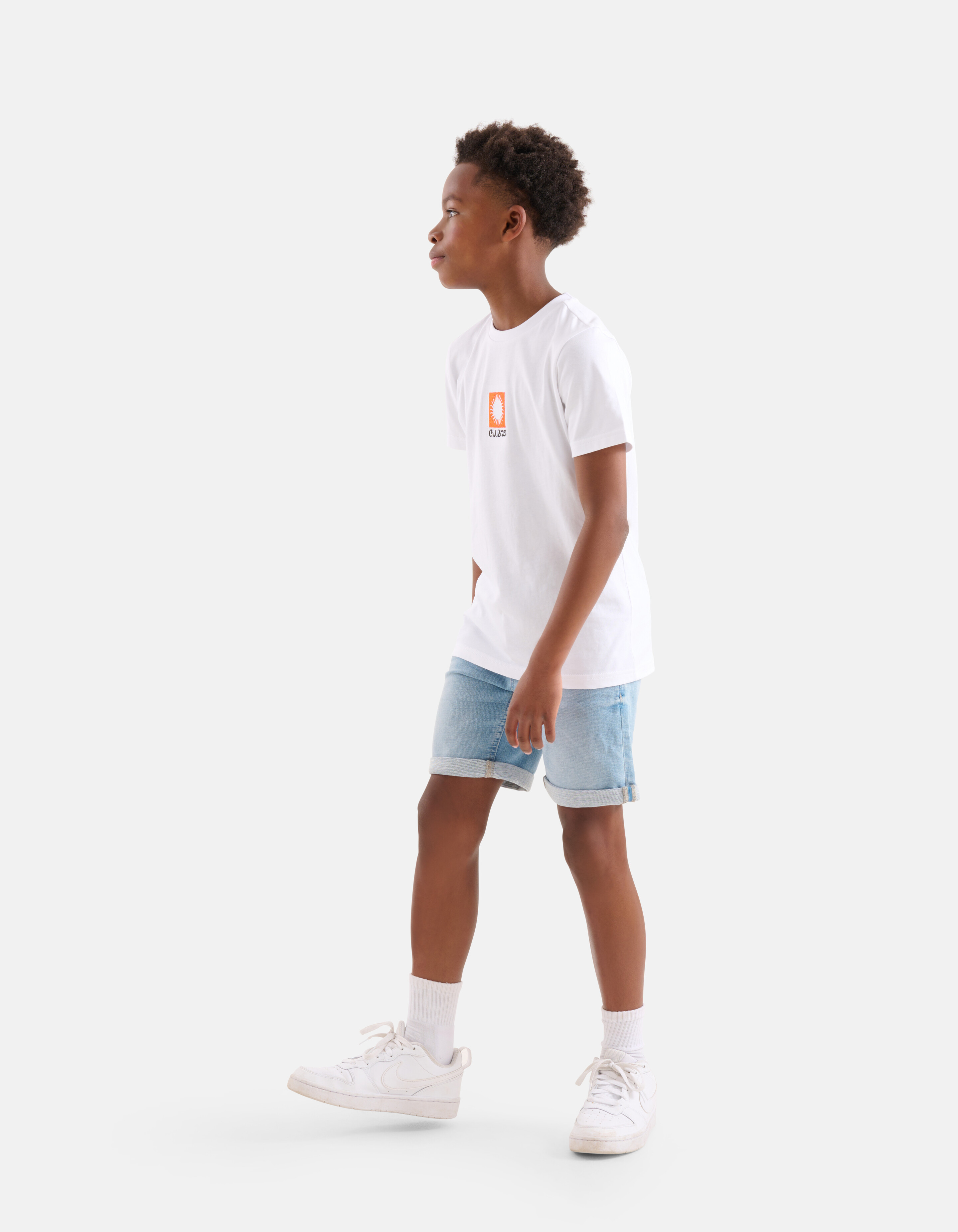 Embroidery T-shirt Wit SHOEBY BOYS