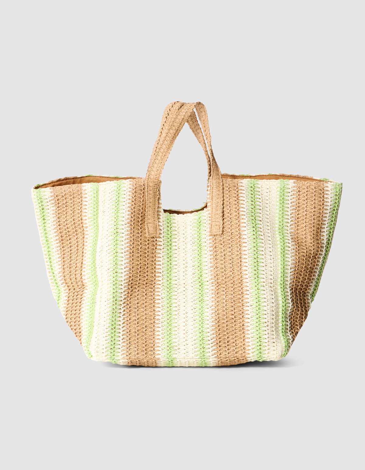 Gebreide Strandshopper Lichtgroen/Taupe SHOEBY ACCESSOIRES