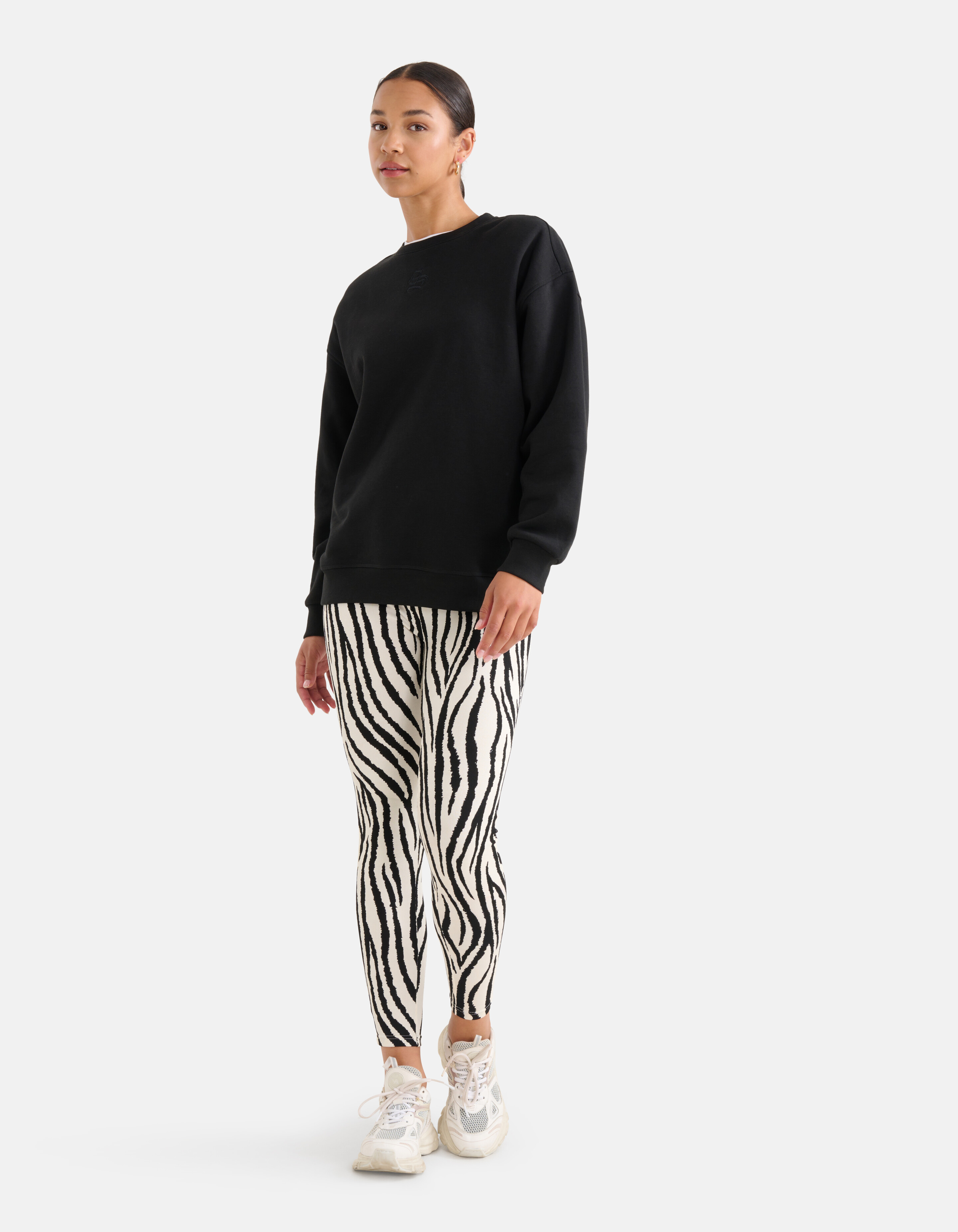 Zebra Print Legging Zwart/Wit SHOEBY WOMEN