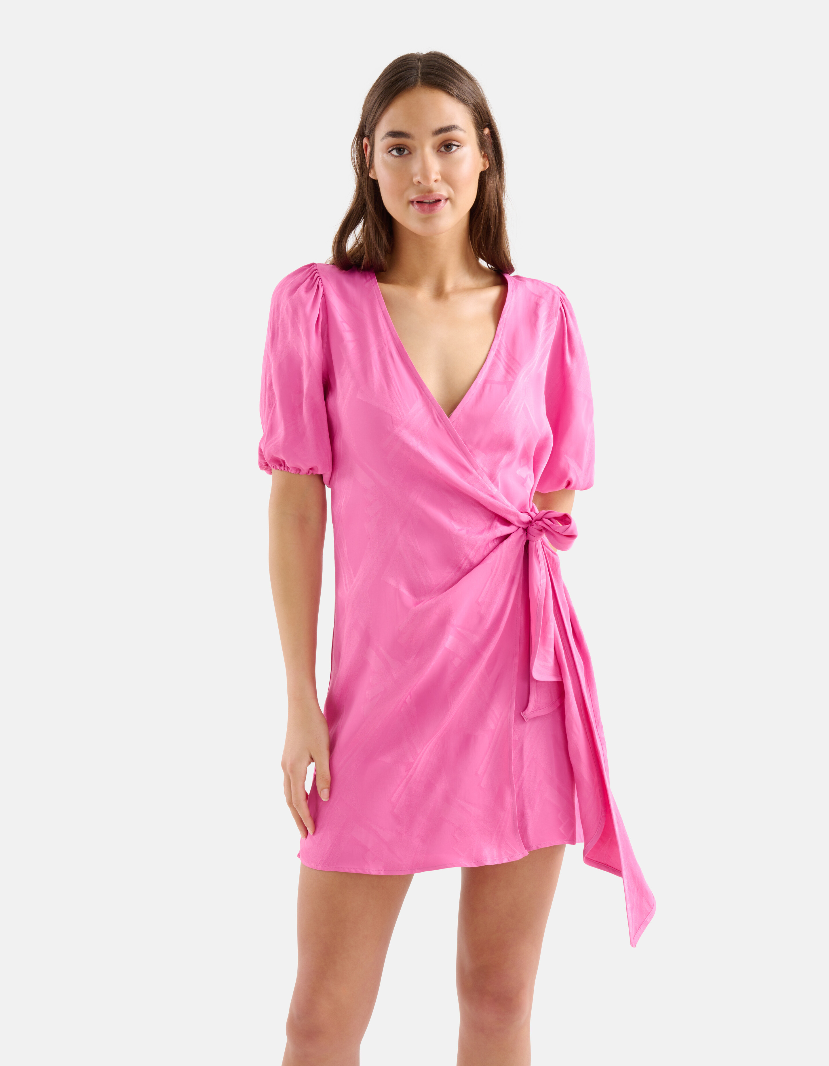Jacquard Wrap Jurk Roze SHOEBY WOMEN