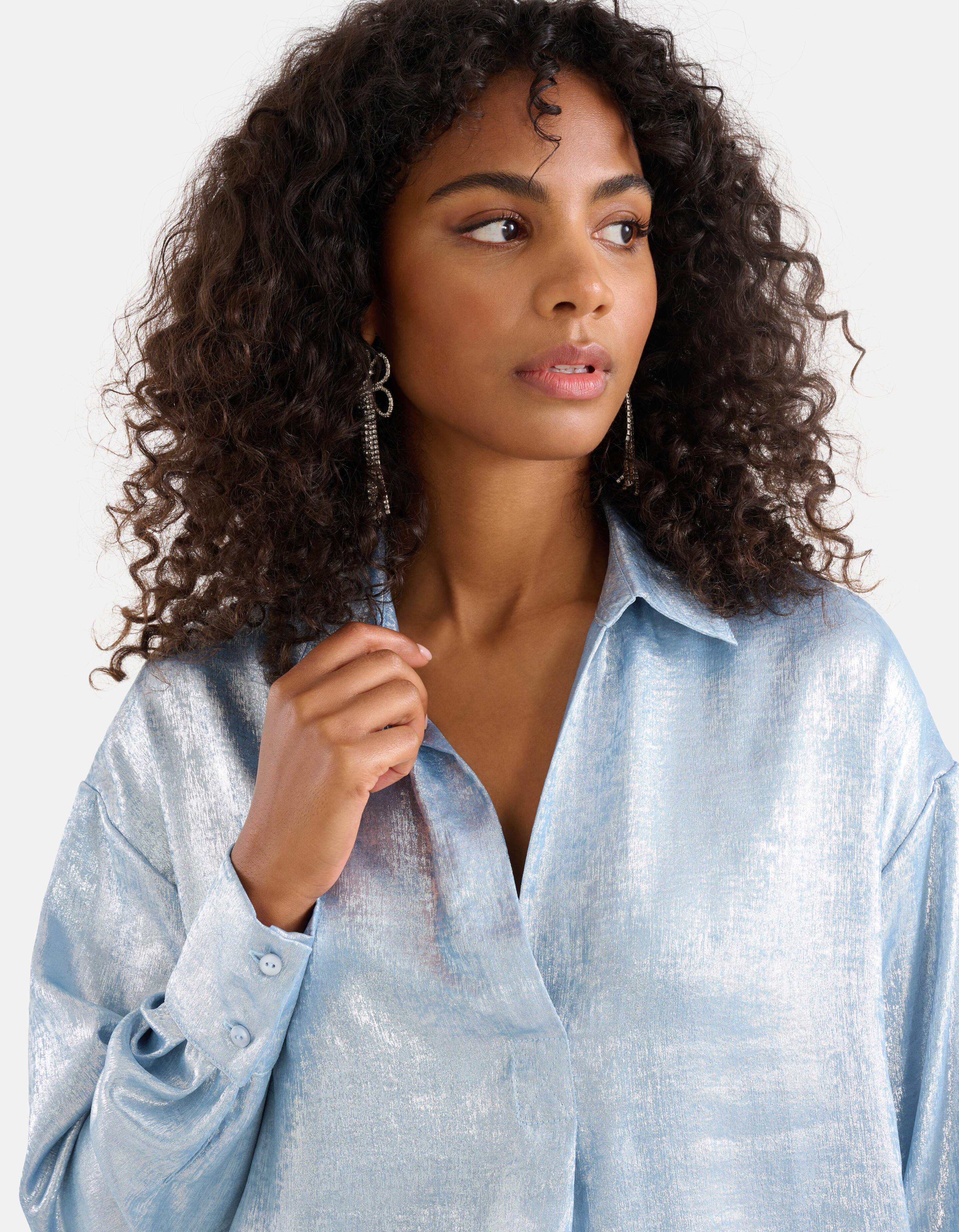 Metallic Blouse Lichtblauw SHOEBY WOMEN