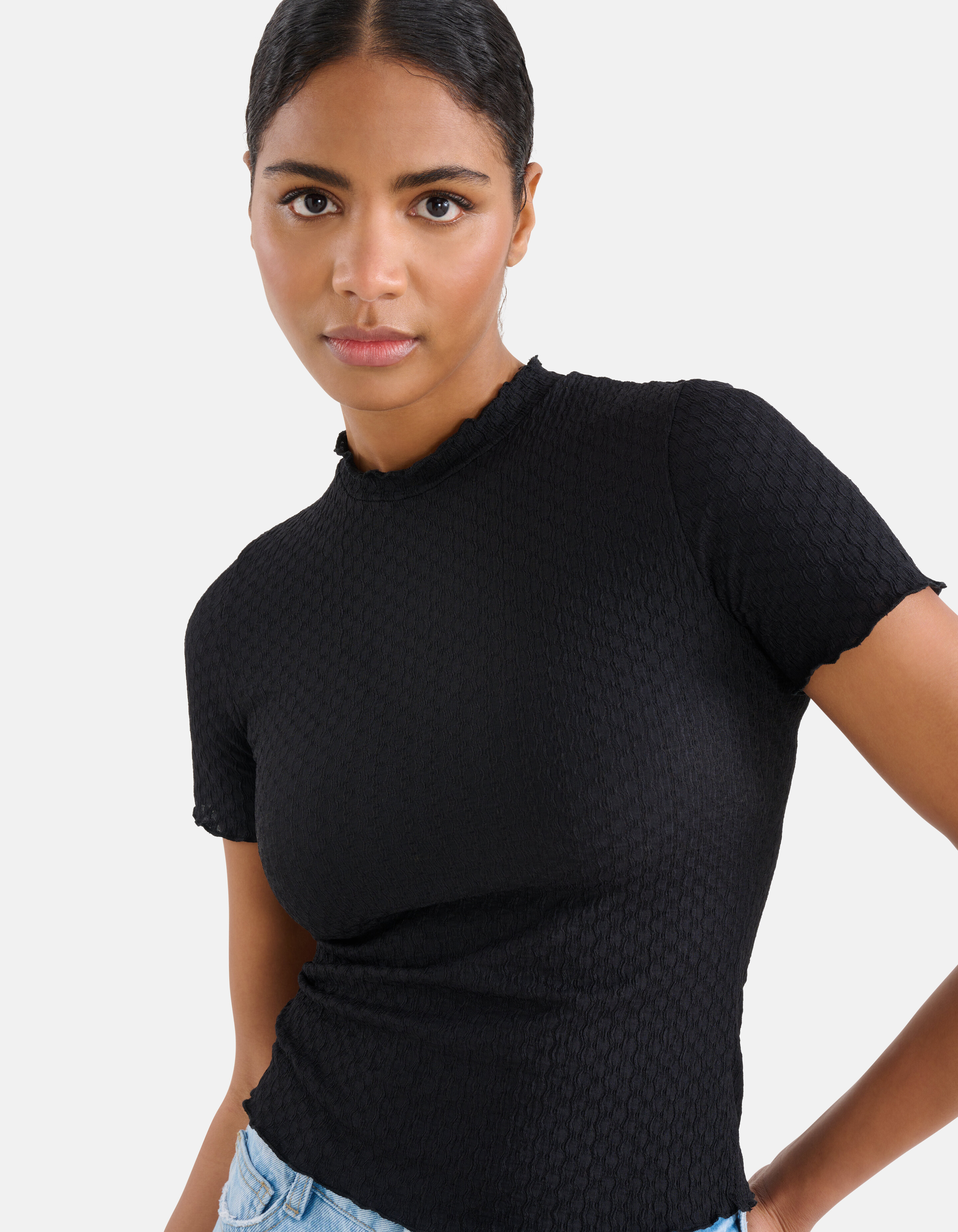 Crinkle Top Zwart SHOEBY WOMEN