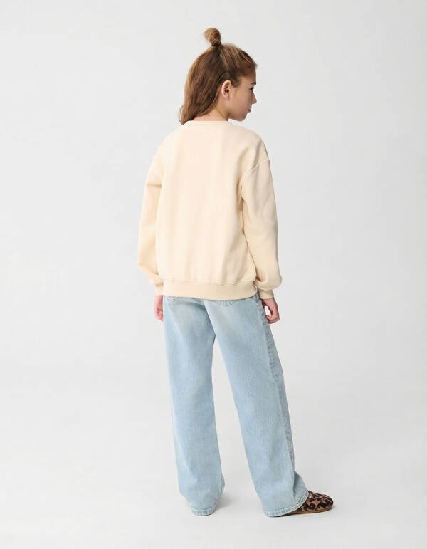 Strass Wide Leg Fit Jeans Bleached SHOEBY GIRLS