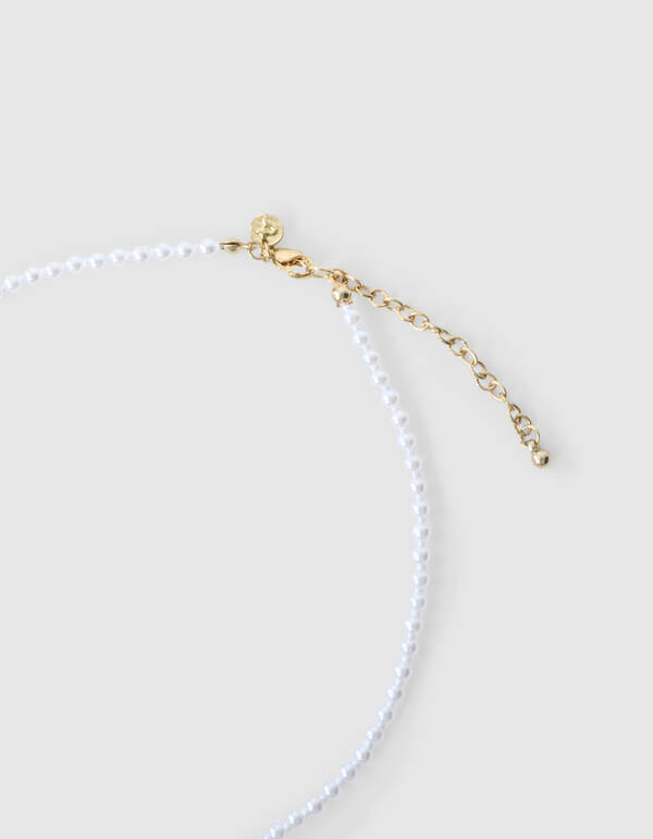 Beaded Strik Ketting Wit SHOEBY ACCESSOIRES