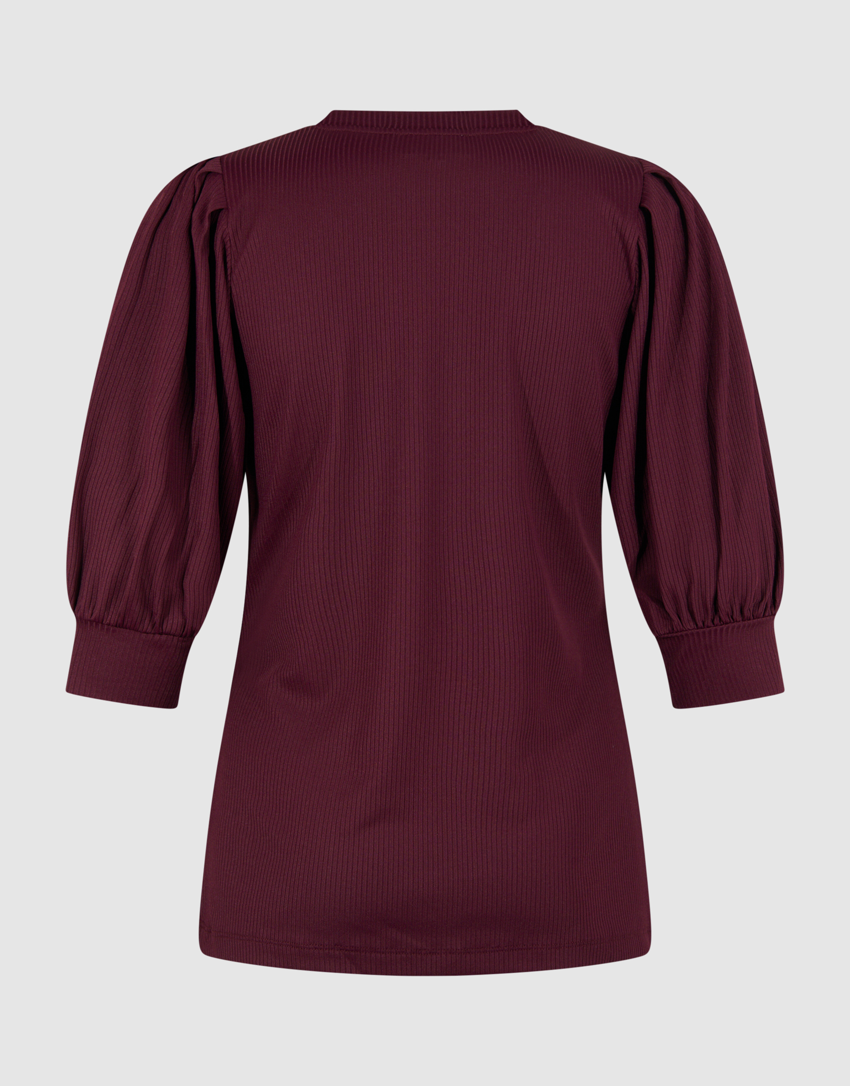 Rib Jersey Top Donkerrood SHOEBY WOMEN