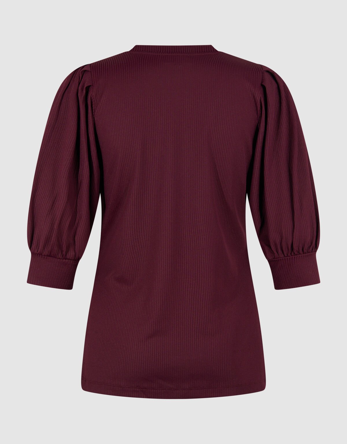 Rib Jersey Top Donkerrood SHOEBY WOMEN