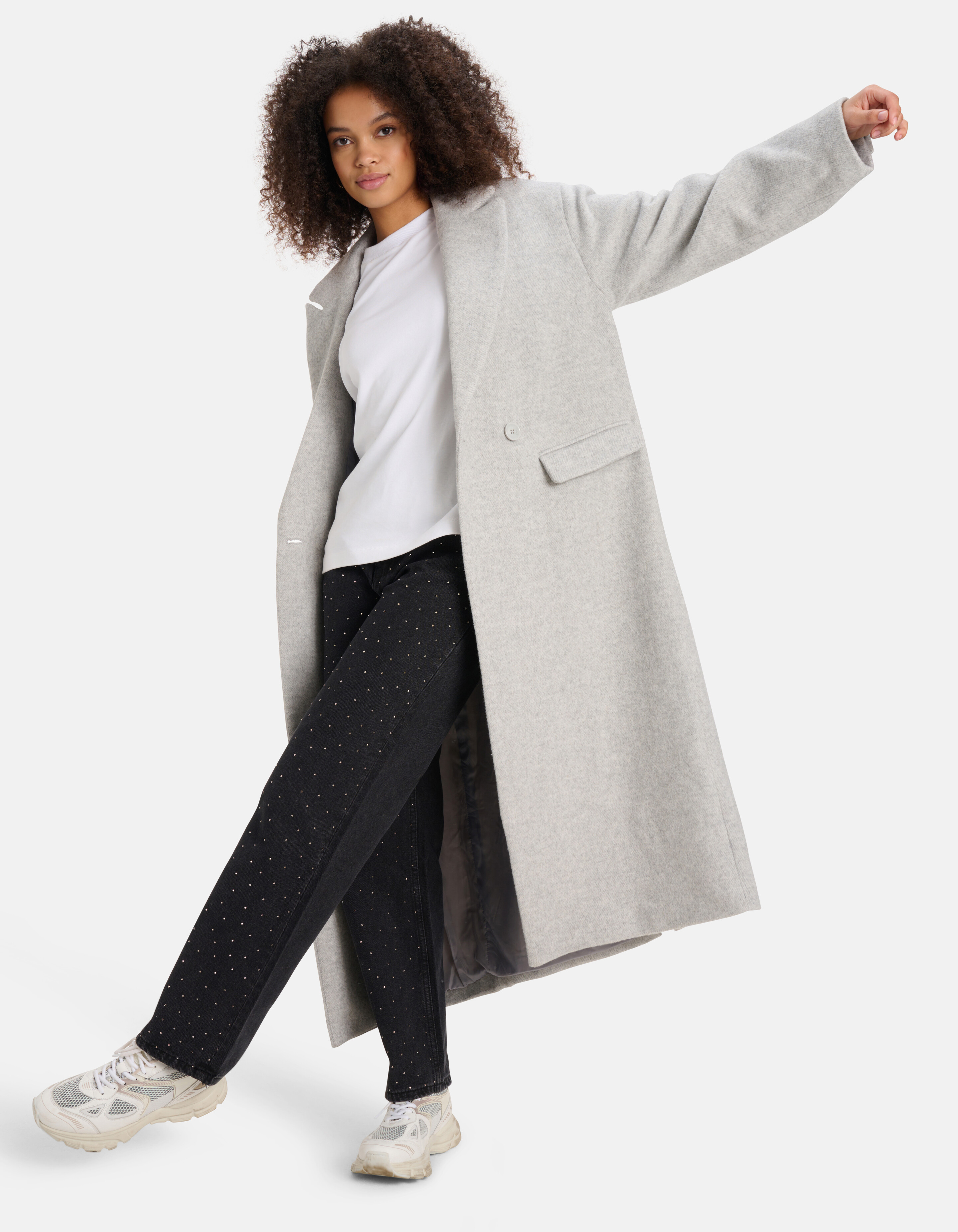 Lange Rechte Jas Grijs SHOEBY WOMEN