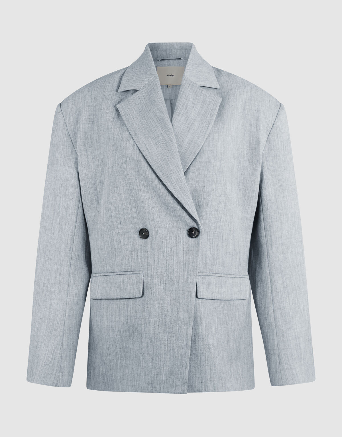 Oversized Shoulder Blazer Lichtgrijs SHOEBY WOMEN