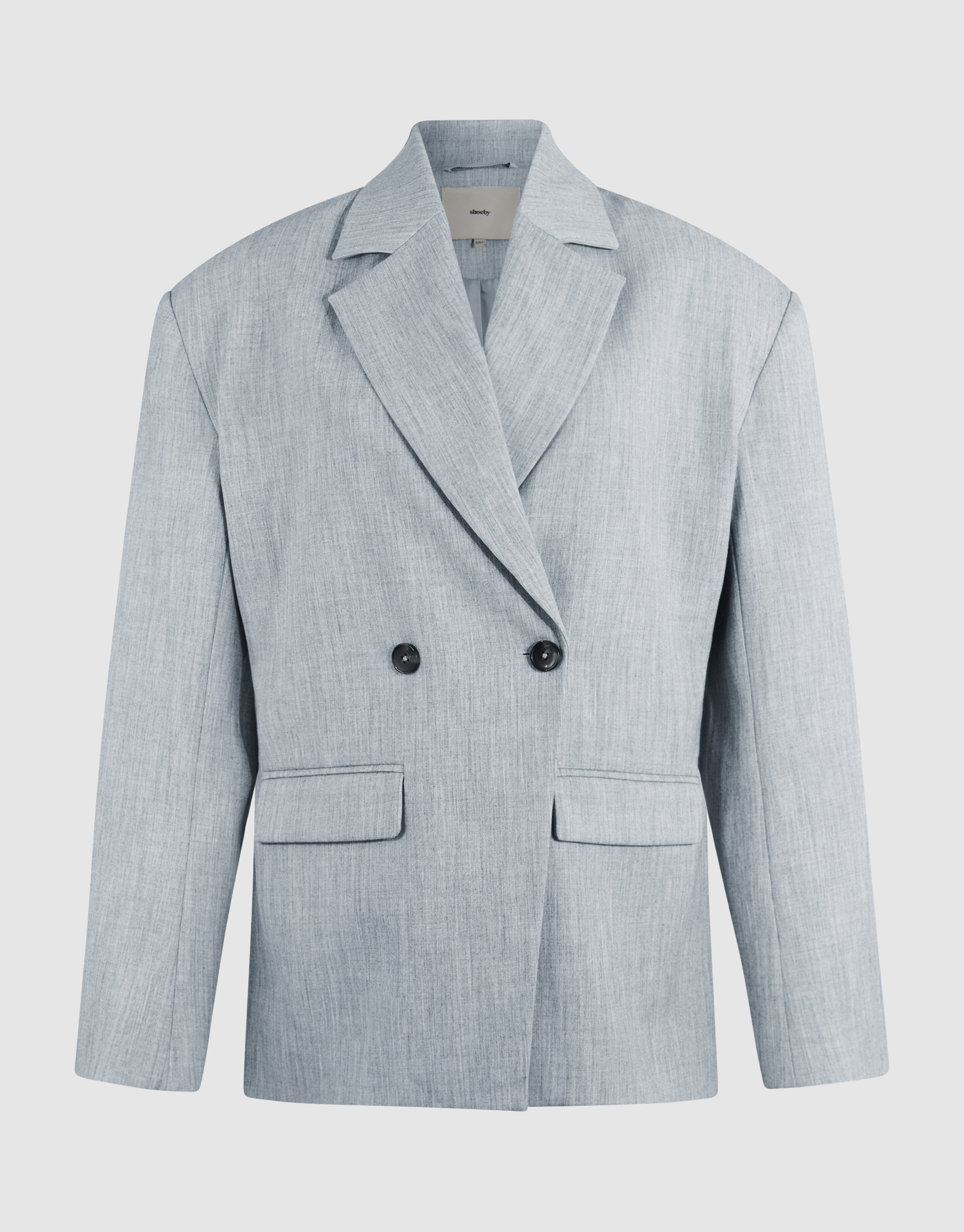Oversized Shoulder Blazer Lichtgrijs SHOEBY WOMEN