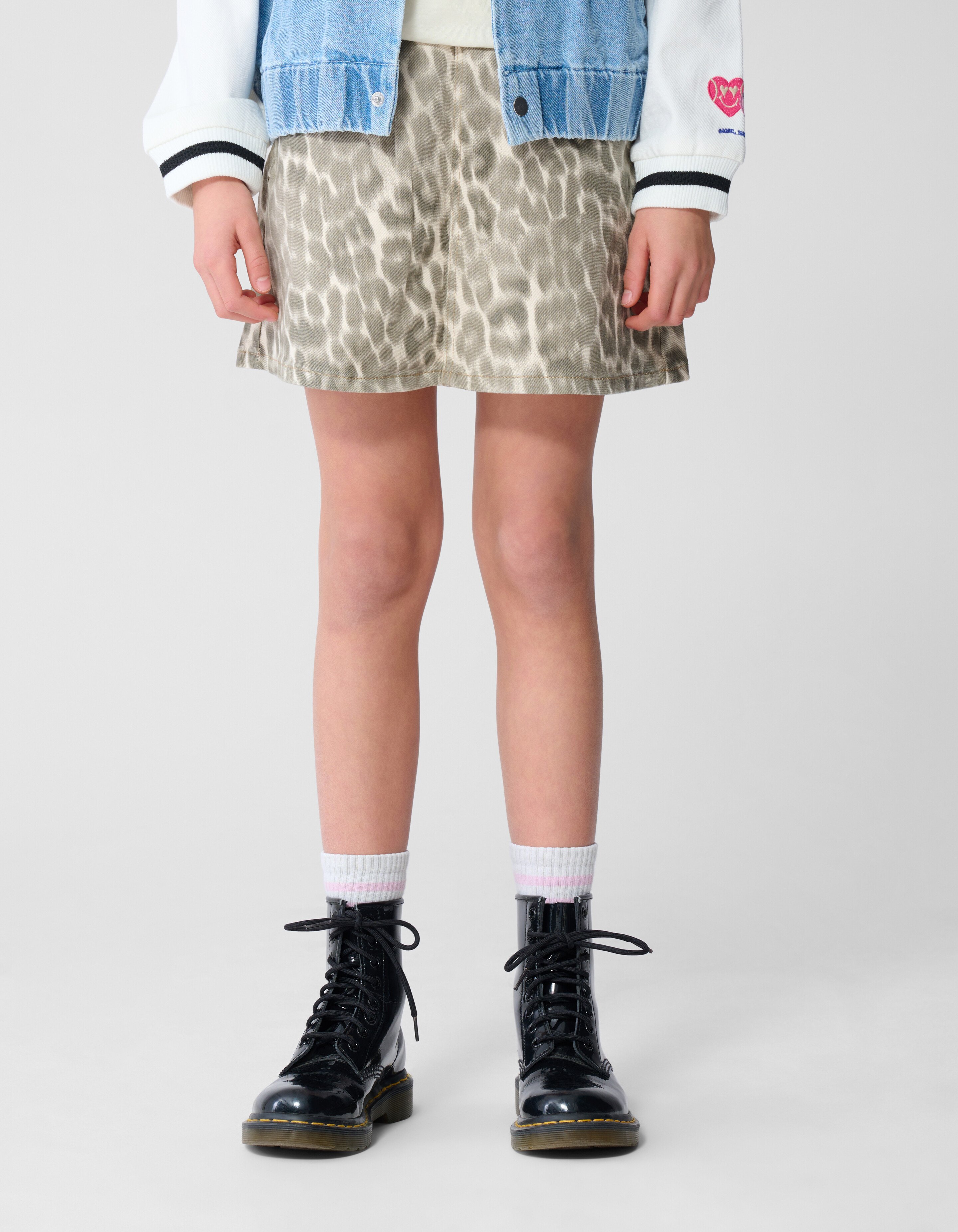 Pleated Leopard Mini Rok Lichtbruin SHOEBY GIRLS