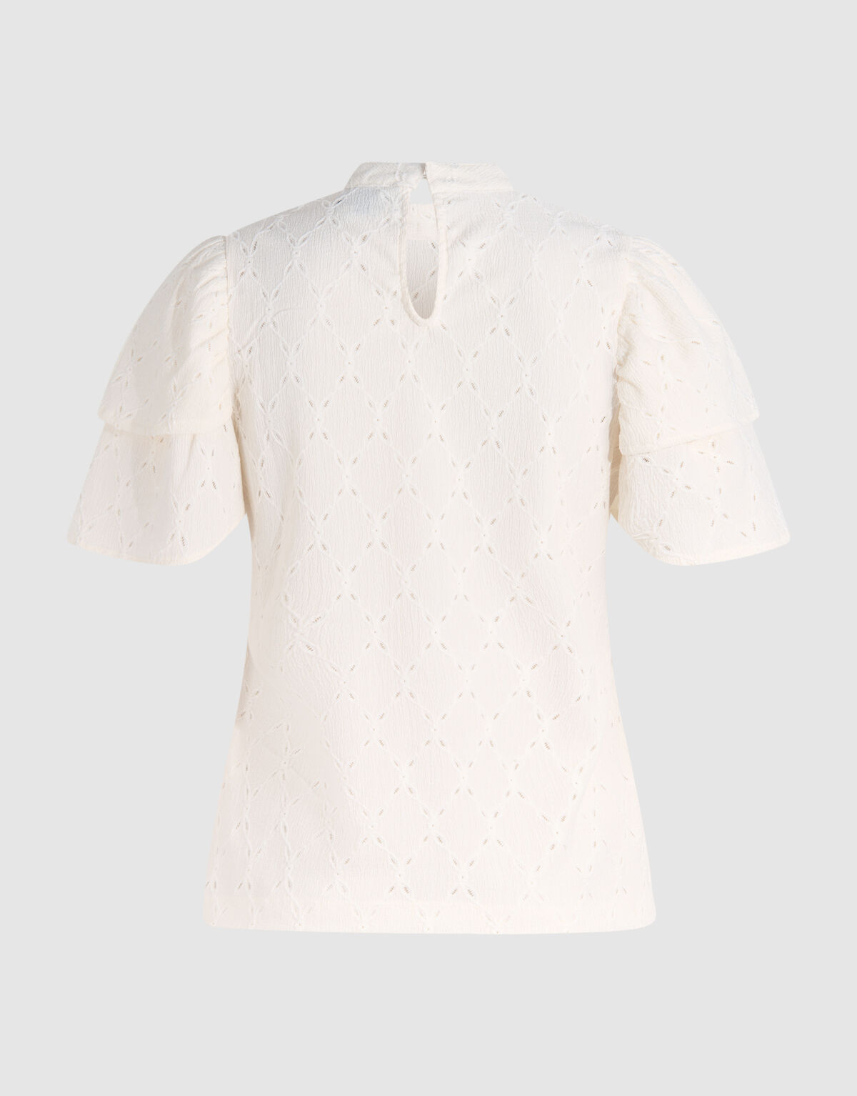 Ajour Ruffle Top Gebroken Wit SHOEBY WOMEN