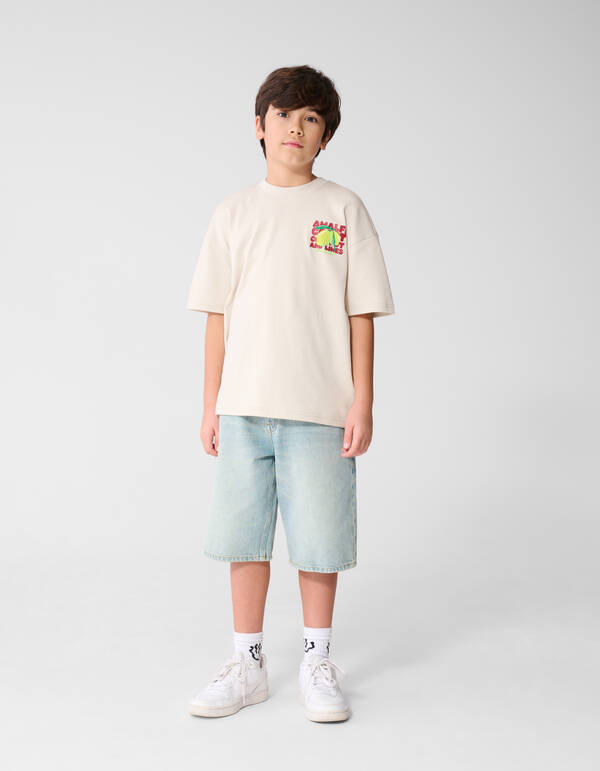Amalfi Artwork T-shirt Beige SHOEBY BOYS