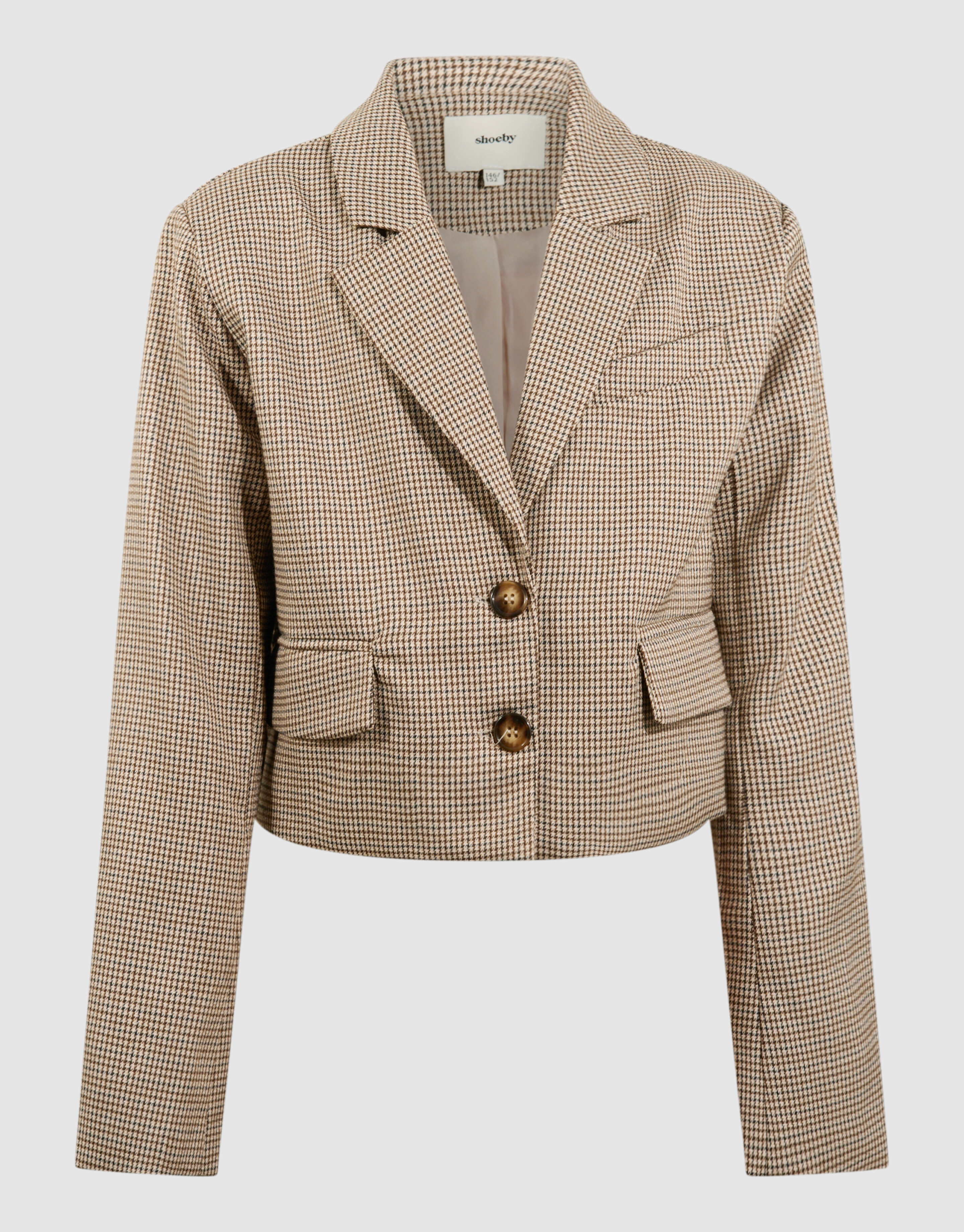 Cropped Ruiten Blazer Lichtbruin SHOEBY GIRLS