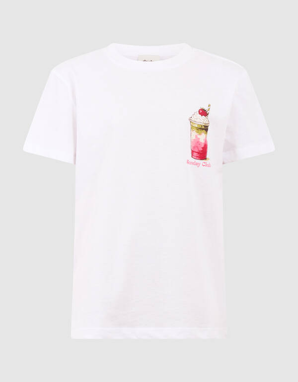 Matcha Artwork T-shirt Wit SHOEBY GIRLS