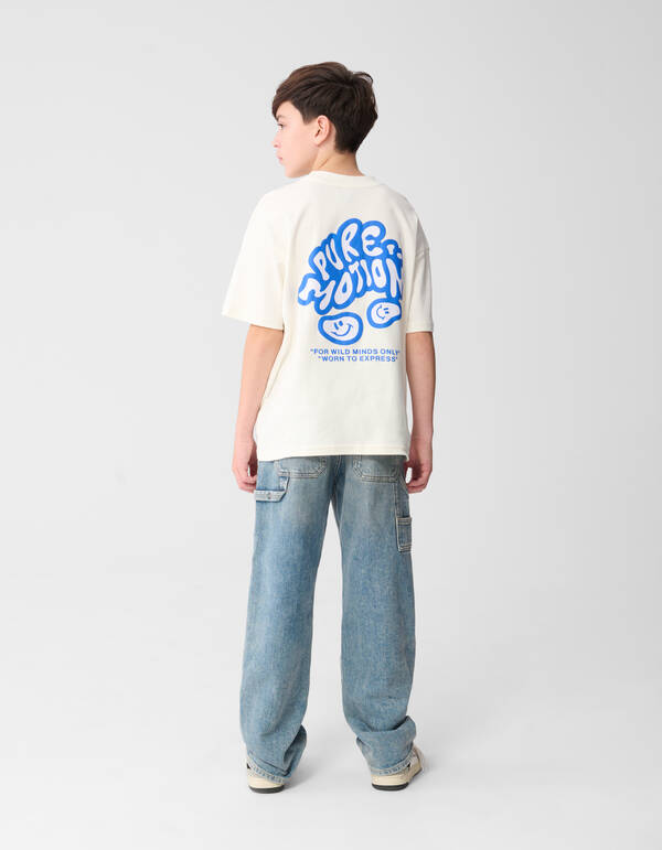 Motion Artwork T-shirt Gebroken Wit SHOEBY BOYS