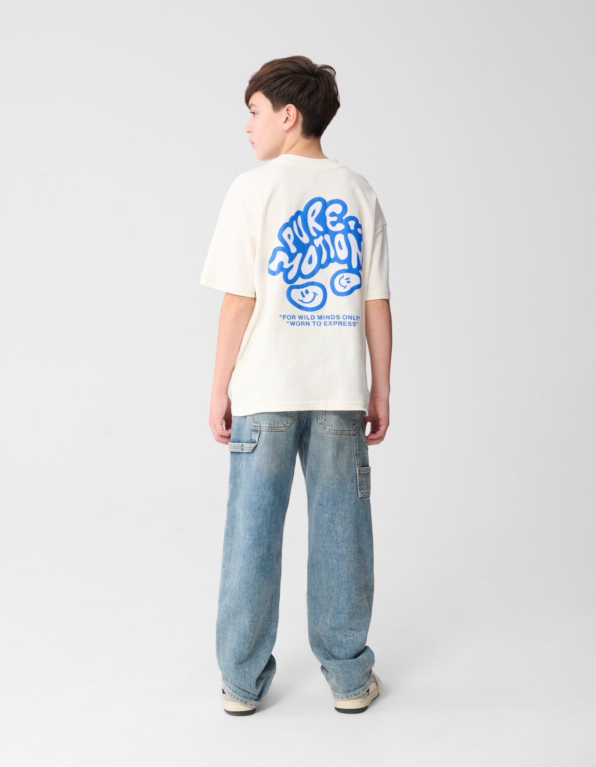 Motion Artwork T-shirt Gebroken Wit SHOEBY BOYS