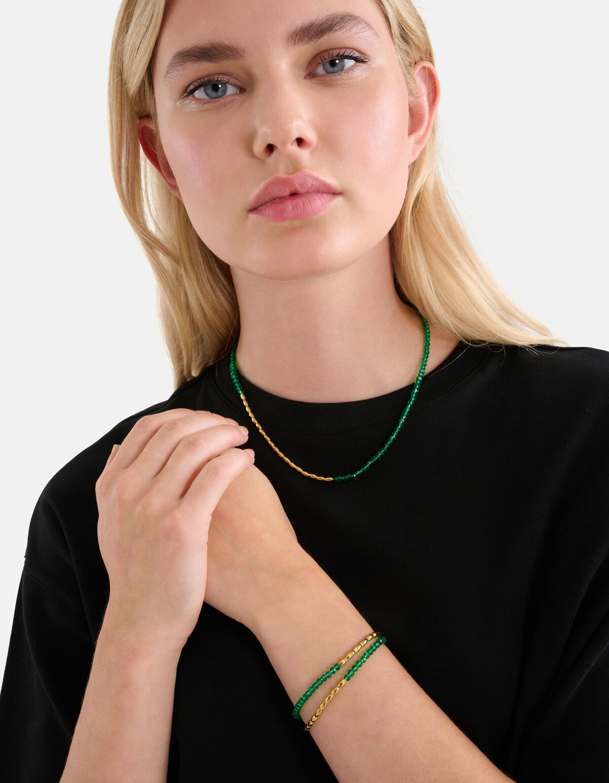 Beaded Armband Groen SHOEBY ACCESSOIRES