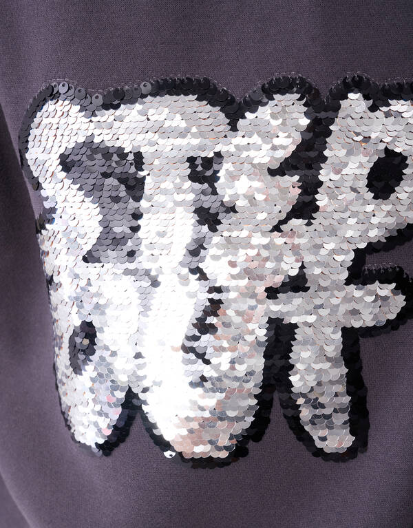 Two Way Sequin Sweater Donkergrijs SHOEBY BOYS