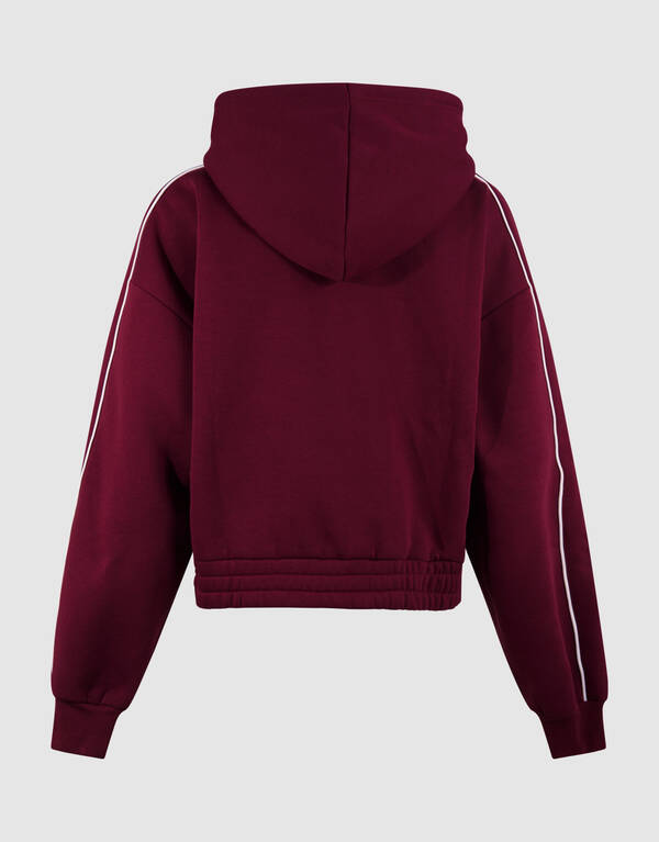 Cropped Sweat Hoodie Donkerrood SHOEBY WOMEN