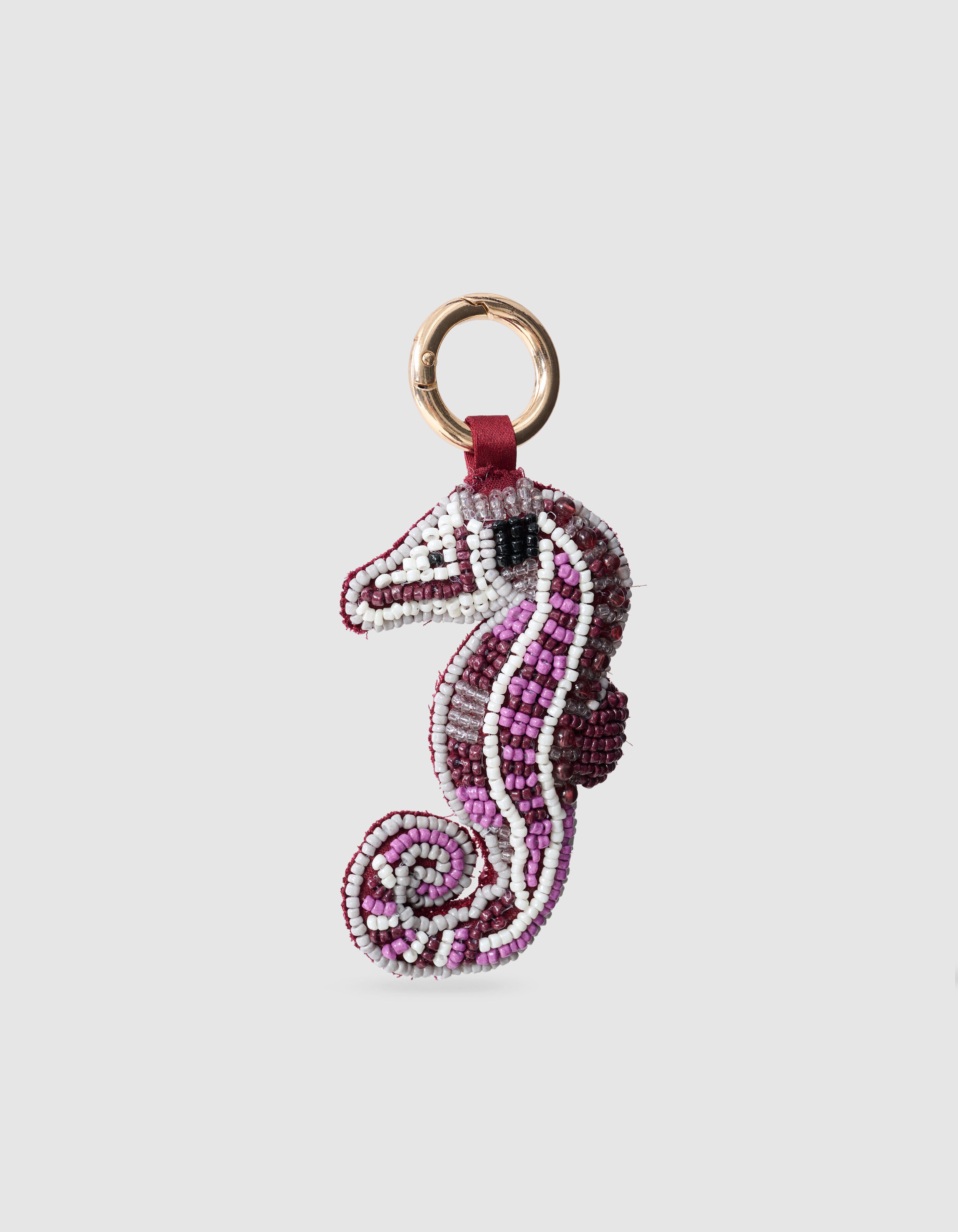 Beaded Zeepaard Sleutelhanger Donkerrood SHOEBY ACCESSOIRES
